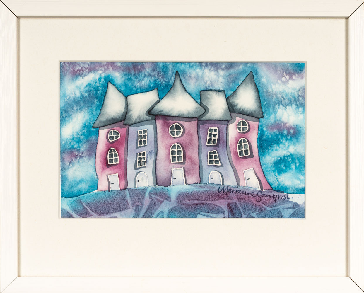 MARIANNE SANDQVIST. Akvarell på papper, signerad, "I Regnbågens Land".