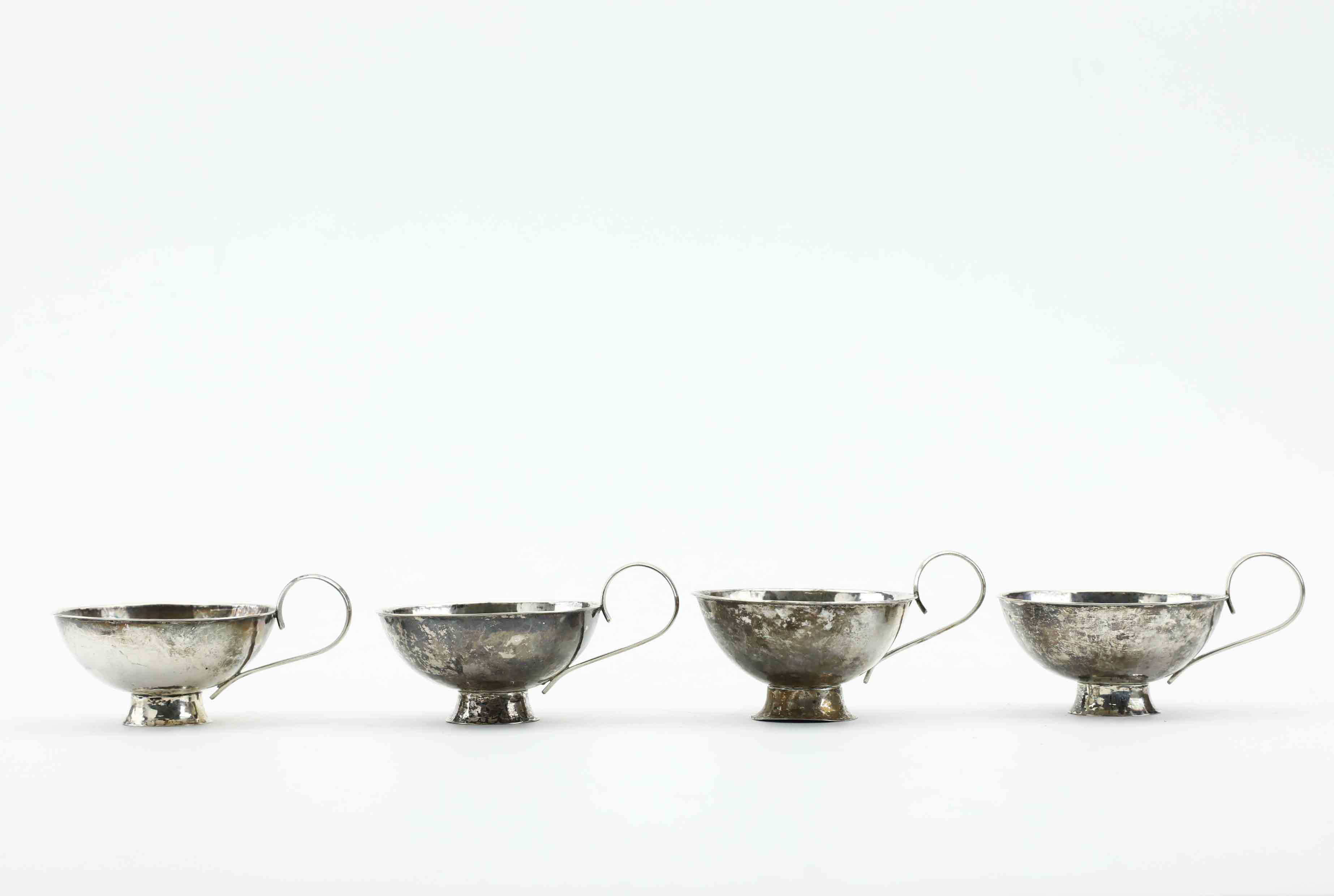 PUNSCHBÄGARE, 4 st, silver, Johanssons Guldsmedsaffär Emma, Arvidsjaur, 1907, 1932.