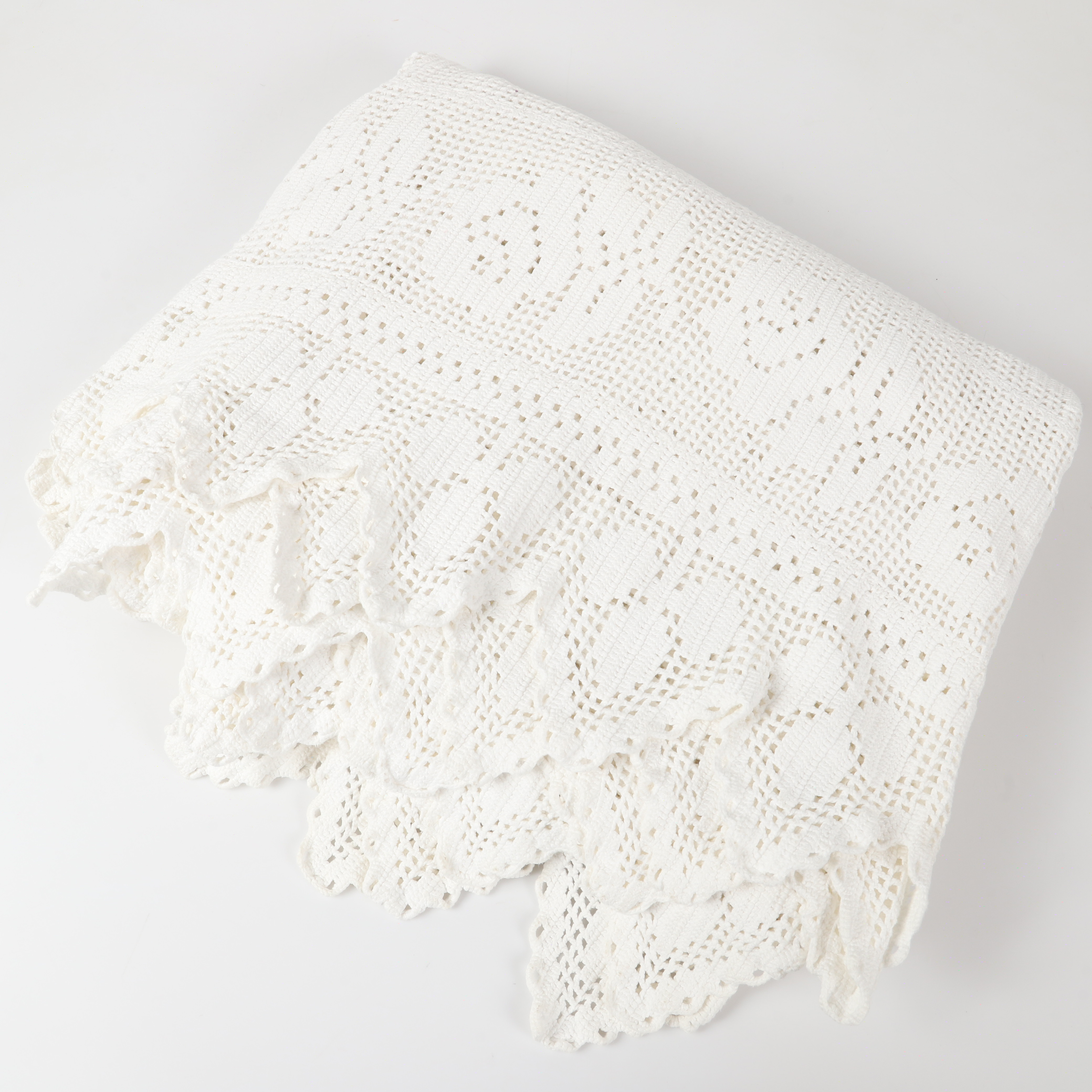 SÄNGÖVERKAST, virkat, 1900-tal.