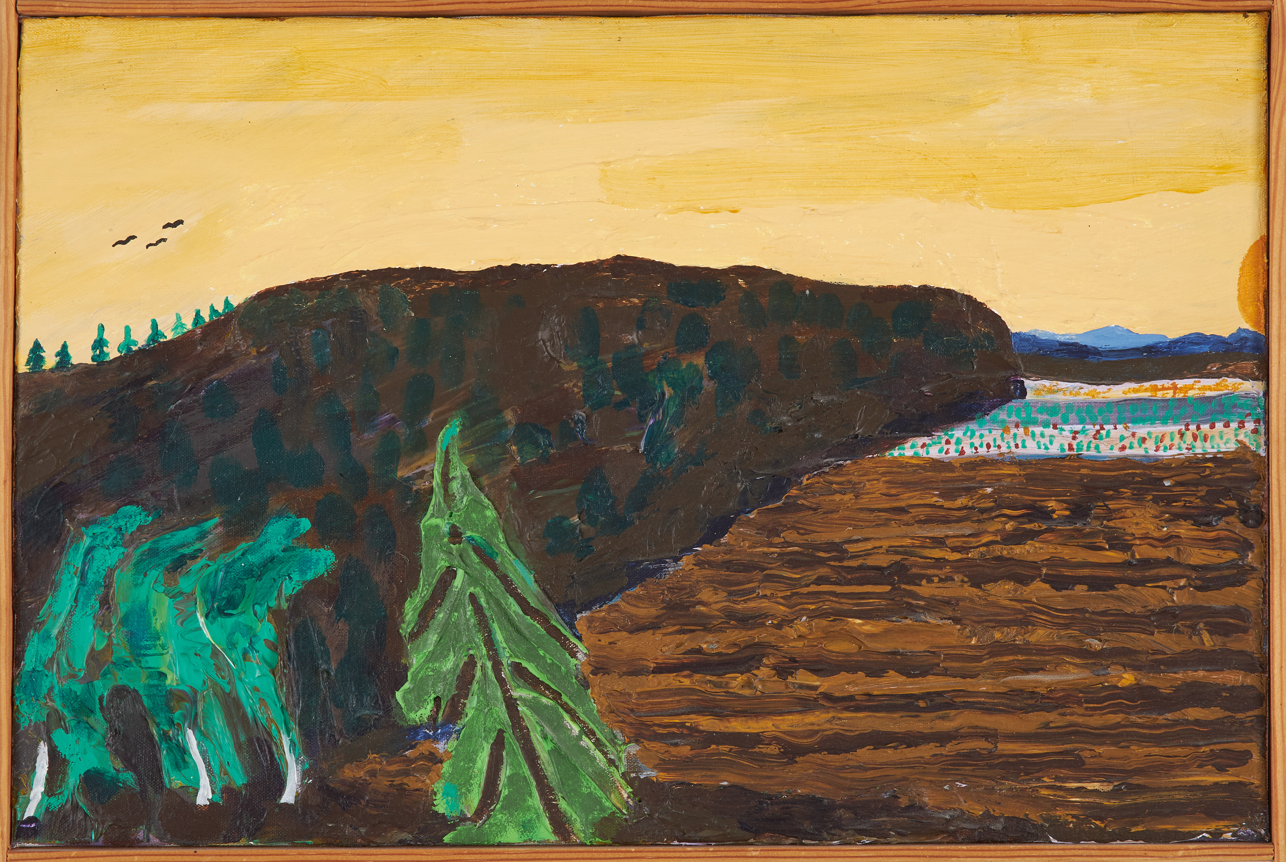 HANS VIKSTEN (1926-1987). TILLSKRIVEN. Vårkväll, akryl på duk, á verso med tillskrift.