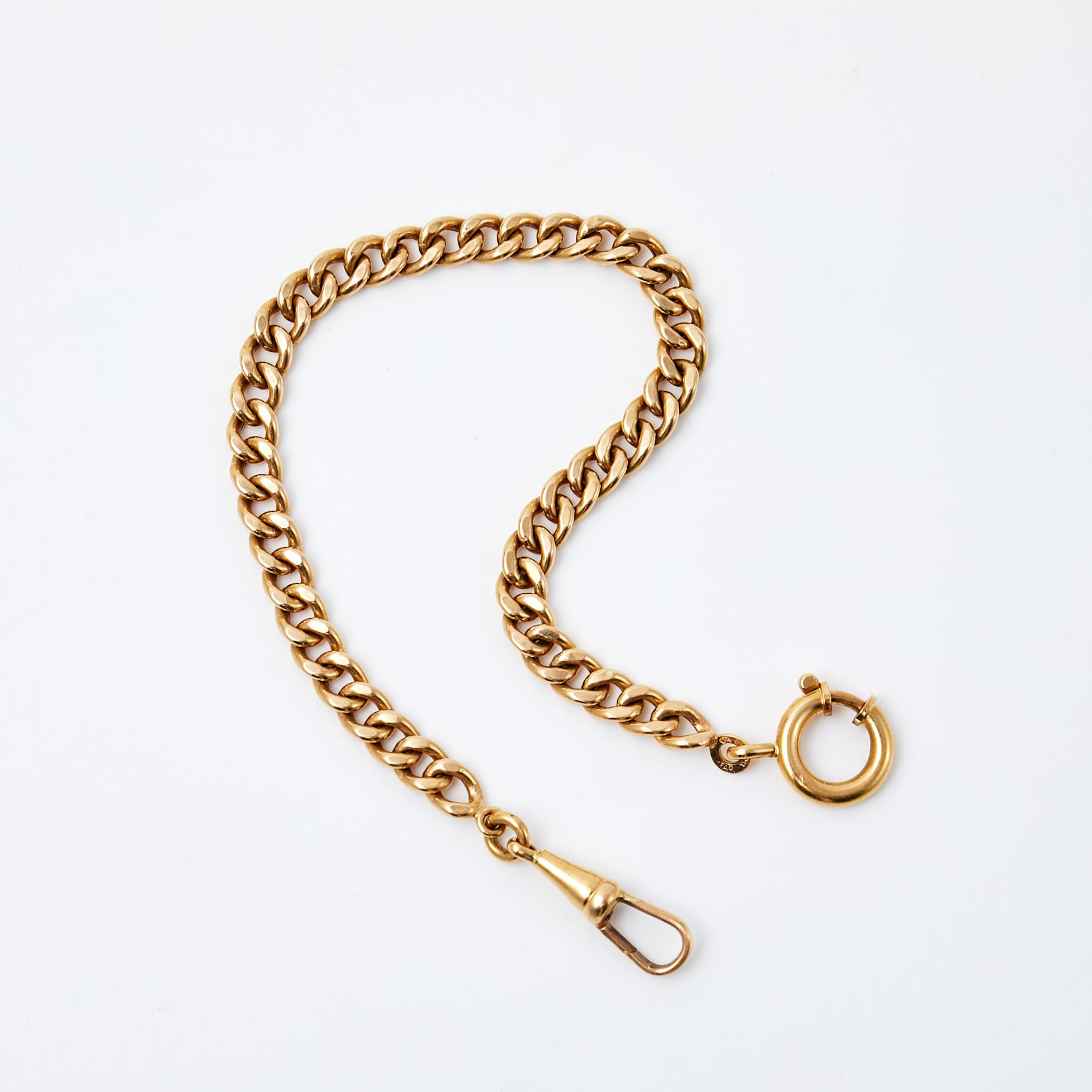 KLOCKKEDJA, 18 k guld, pansarlänk, Italien.