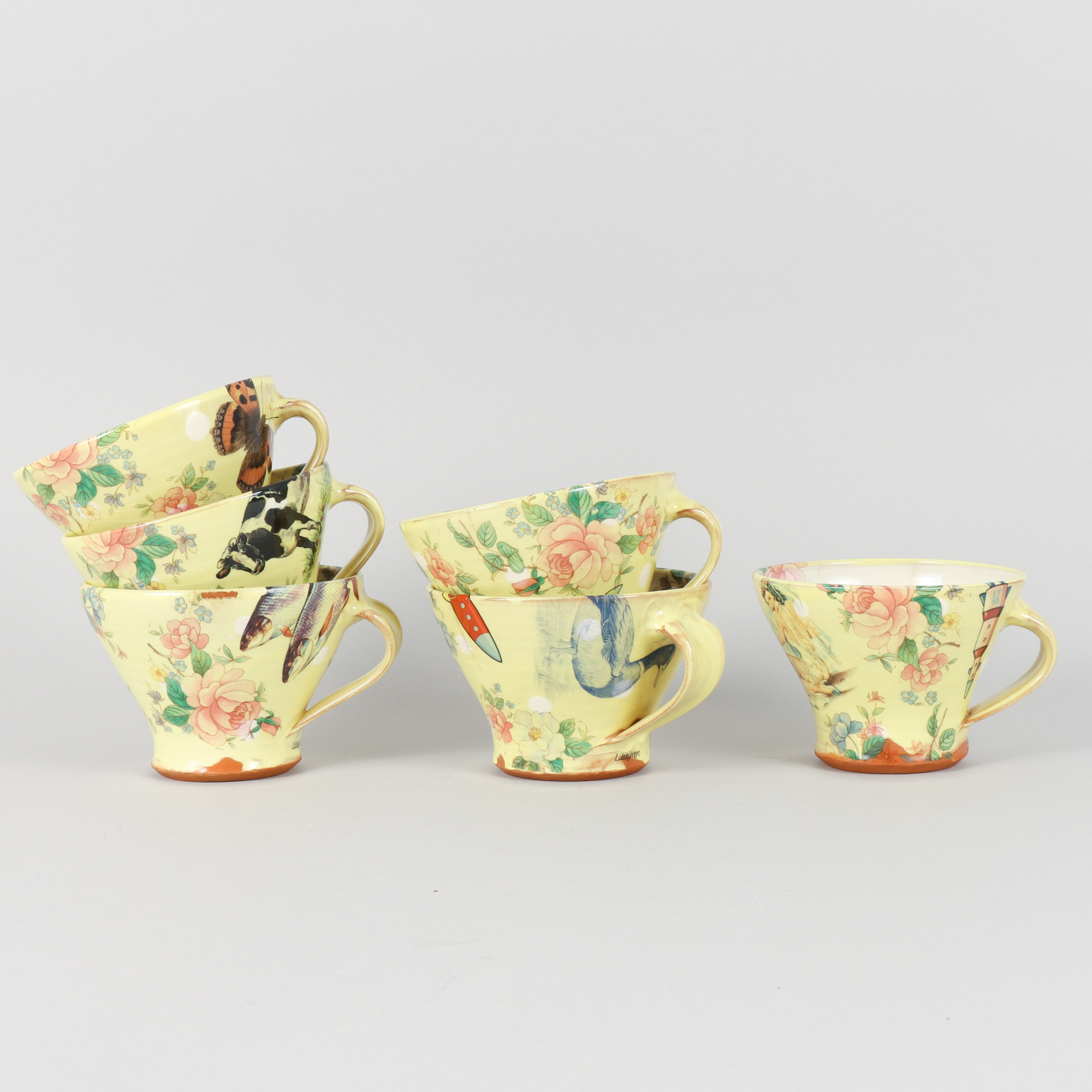 MARIA LILJEGREN 6 muggar keramik.