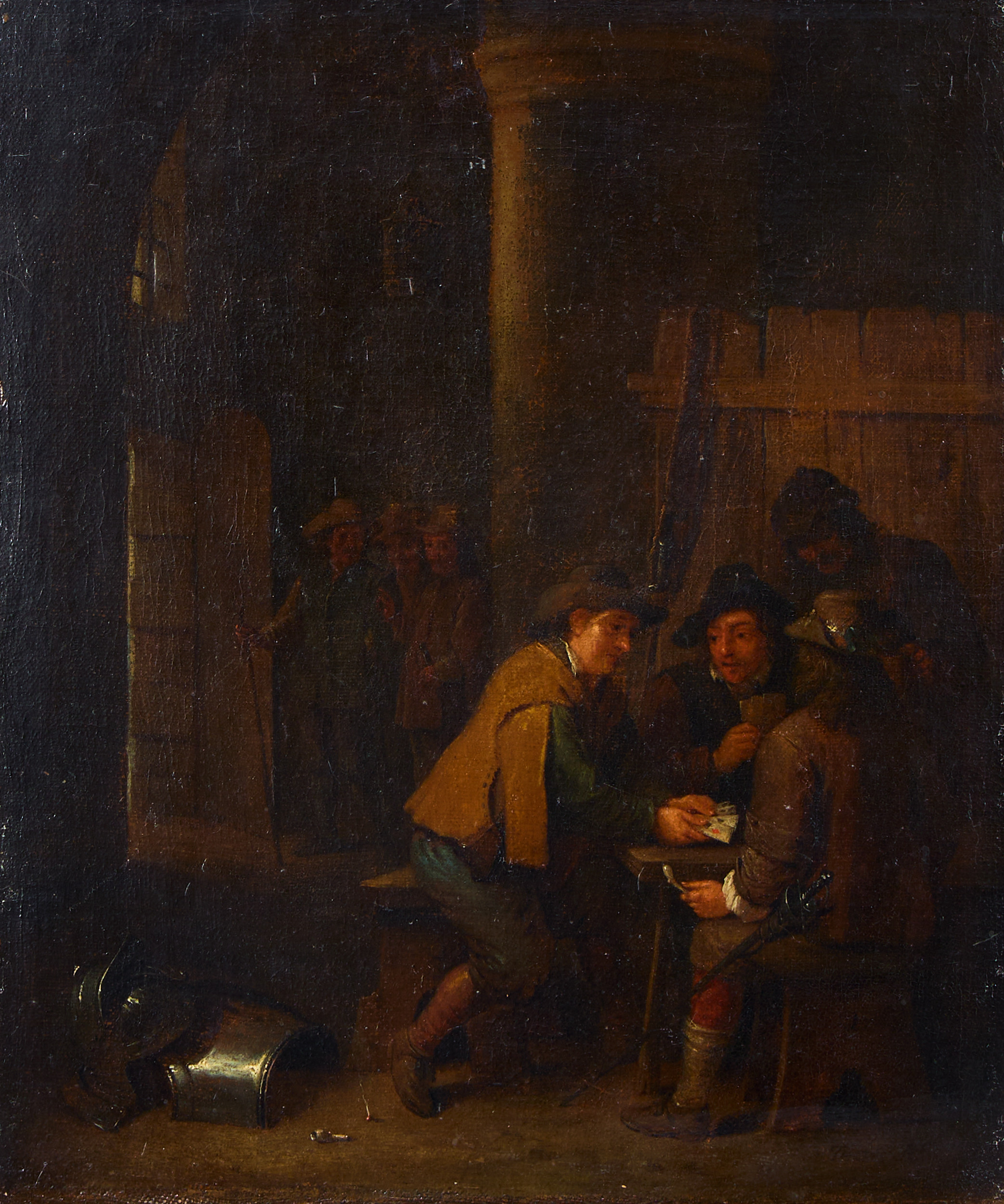 DAVID II TENIERS. HANS EFTERFÖLJARE. Kroginteriör. 1800-tal.