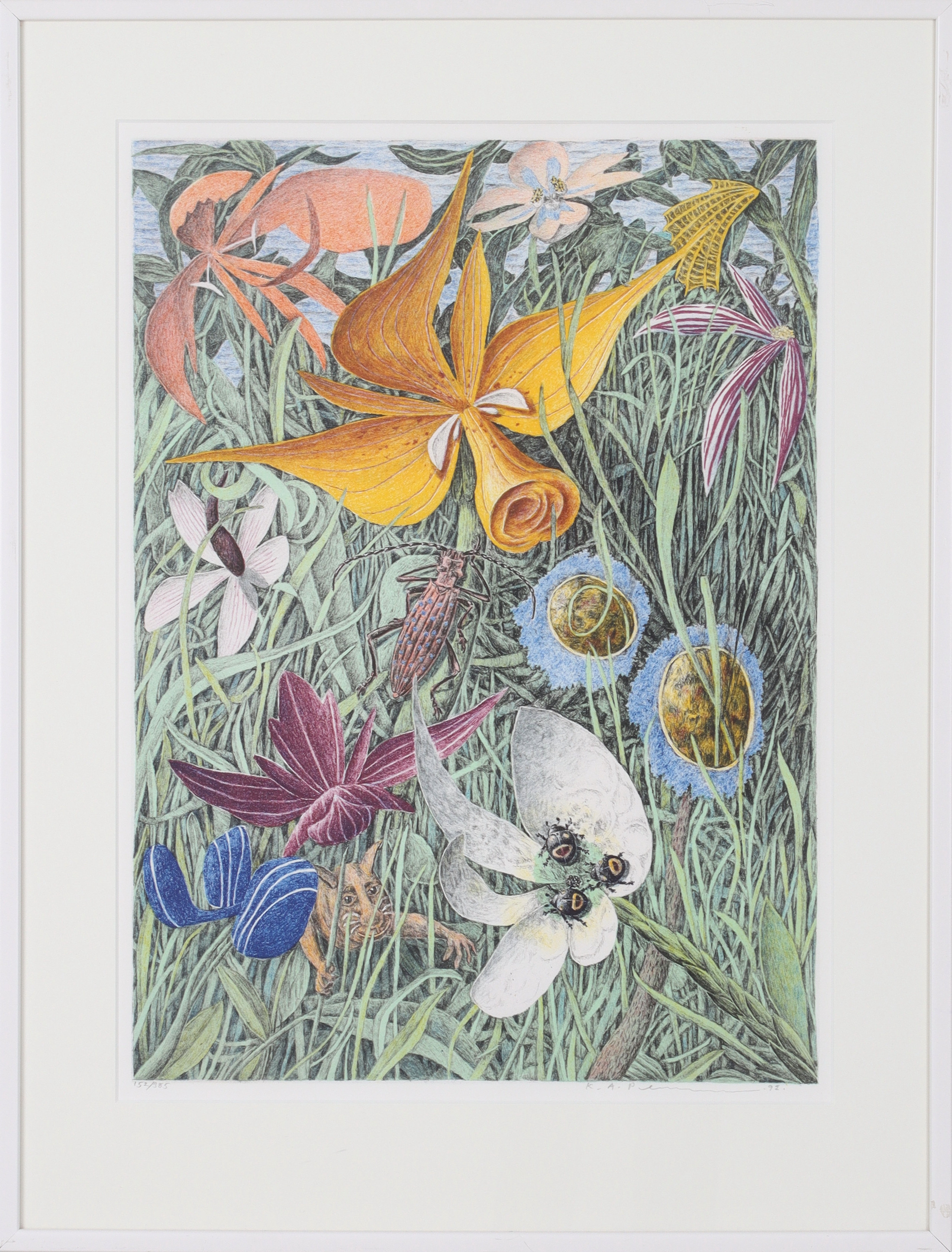 KARL AXEL PEHRSON. Fantasilandskap, litografi, signerad och numrerad 152/385, daterad -92.