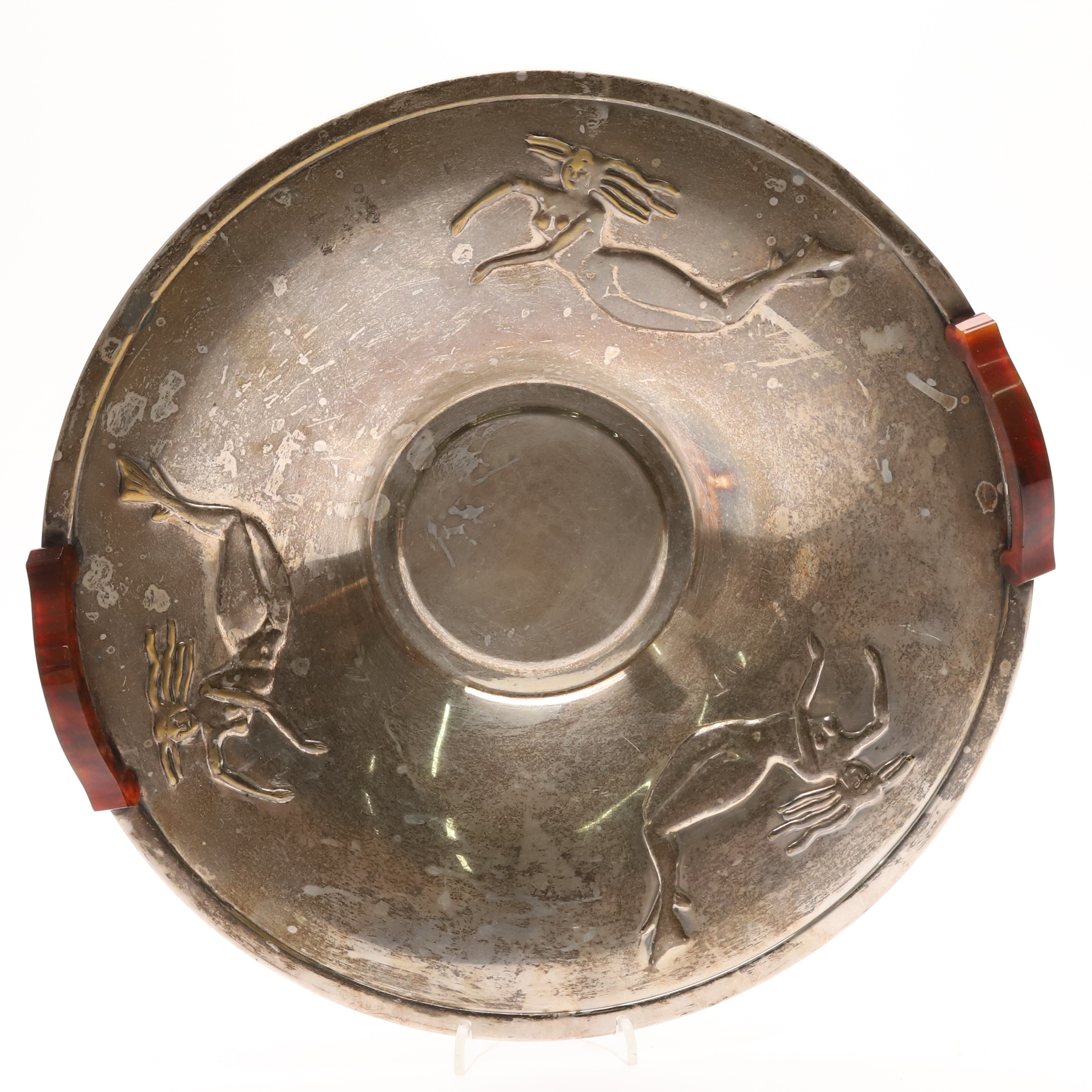 FAT MED RELIEFDEKOR AV SJÖJUNGFRUAR, Art Deco, 1900-talets första halva.