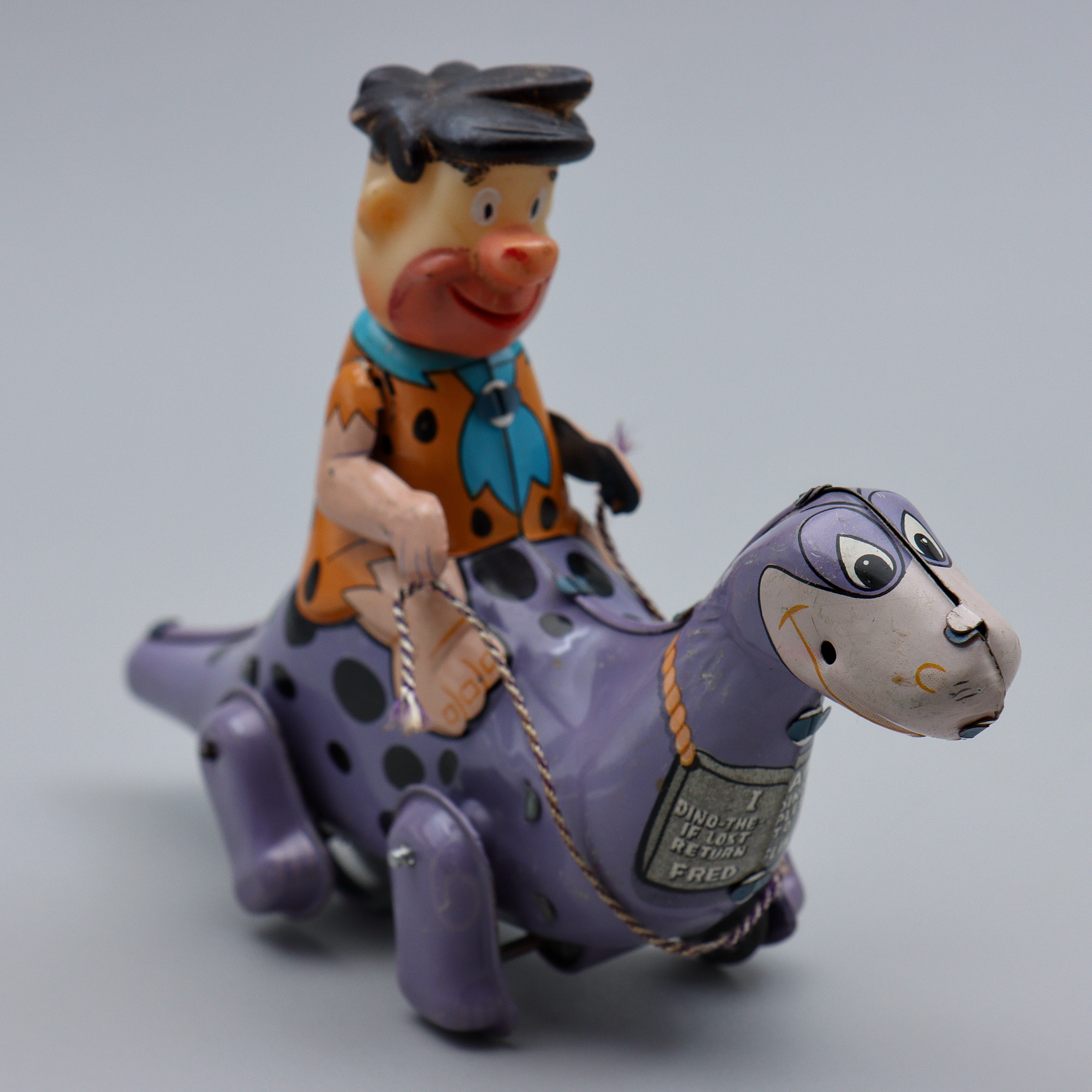 LOUIS MARX & CO, PLÅTLEKSAK "FRED FLINTSTONE" HANNA BARBERA PRODUCTIONS, JAPAN, 1962.