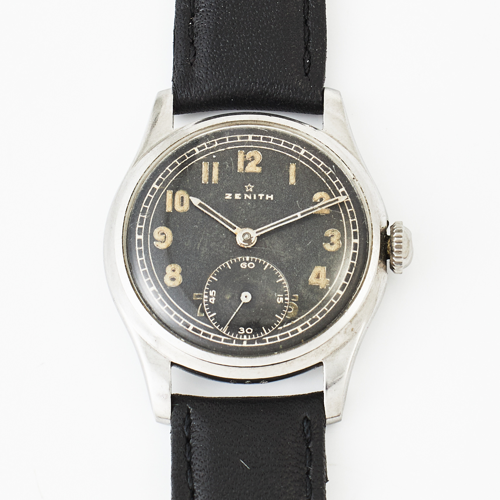 ZENITH, armbandsur, 30 mm, stål, ca 1945.