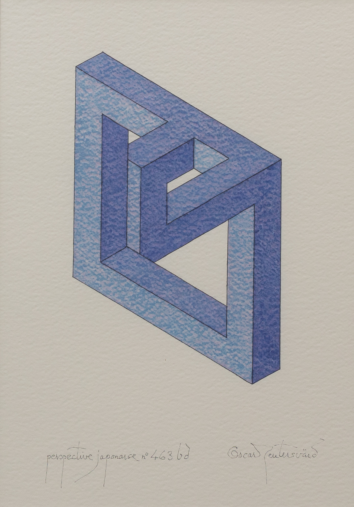 OSCAR REUTERSVÄRD. "Perspective Japonaise no 463 bd", akvarell, signerad.