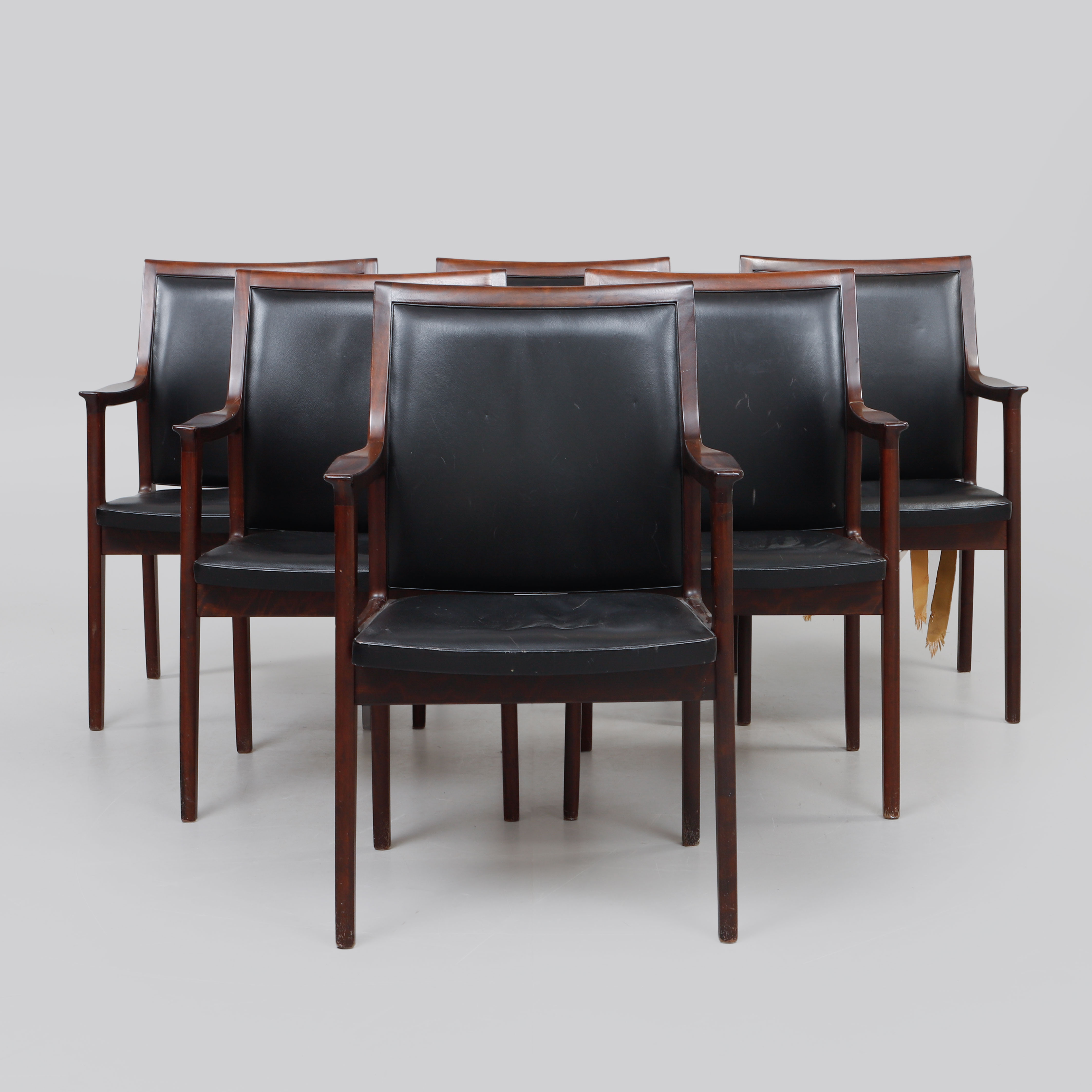 TORBJÖRN AFDAL. Karmstolar, 6 st, "Ciro", Nesjestranda, Bruksbo, Norge, 1960/70-tal.