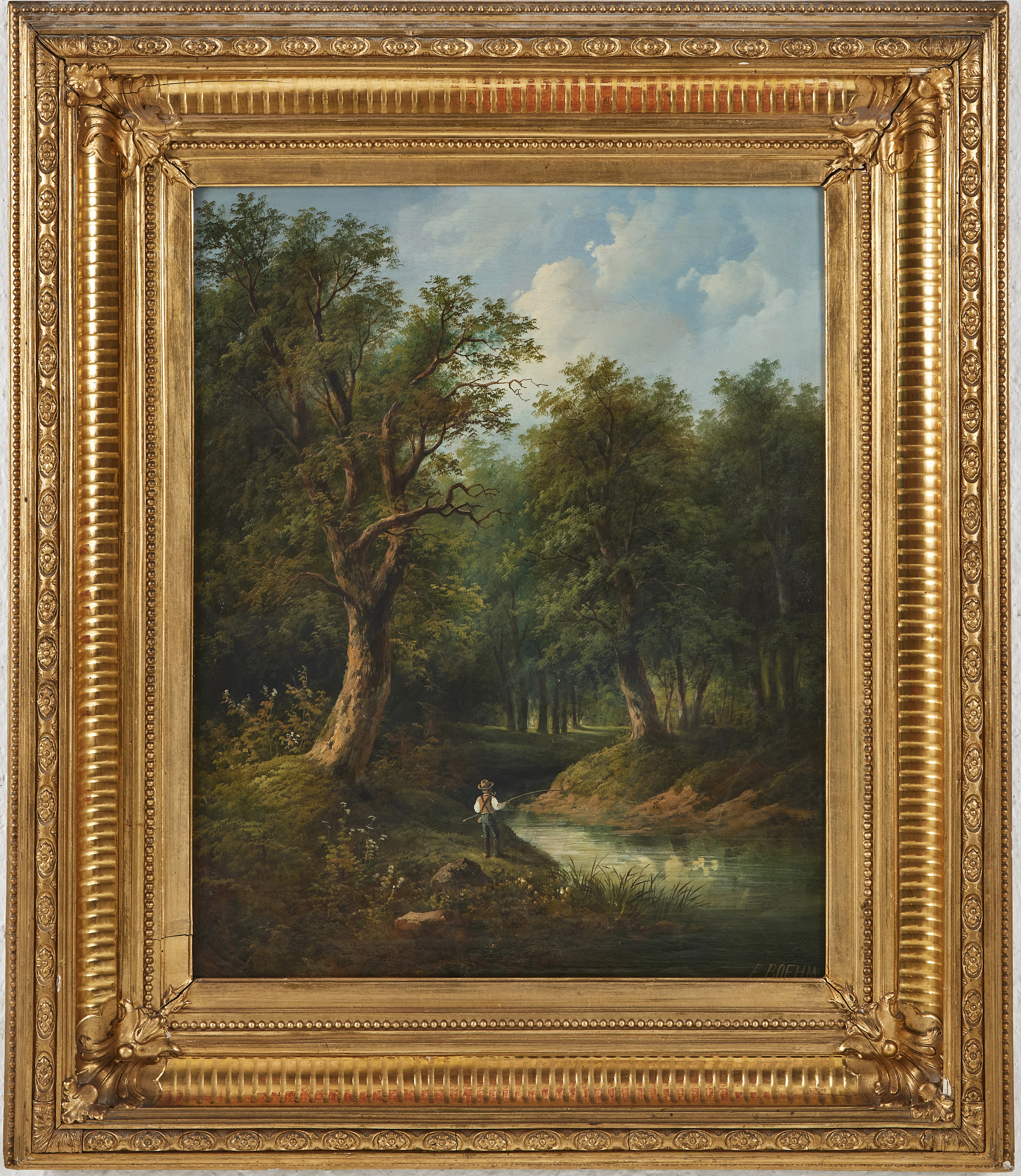 EDUARD BOEHM (Österrike 1830-1890) "Waldlandschaft aus Steiermark" , oljemålning på duk, signerad E. Boehm.