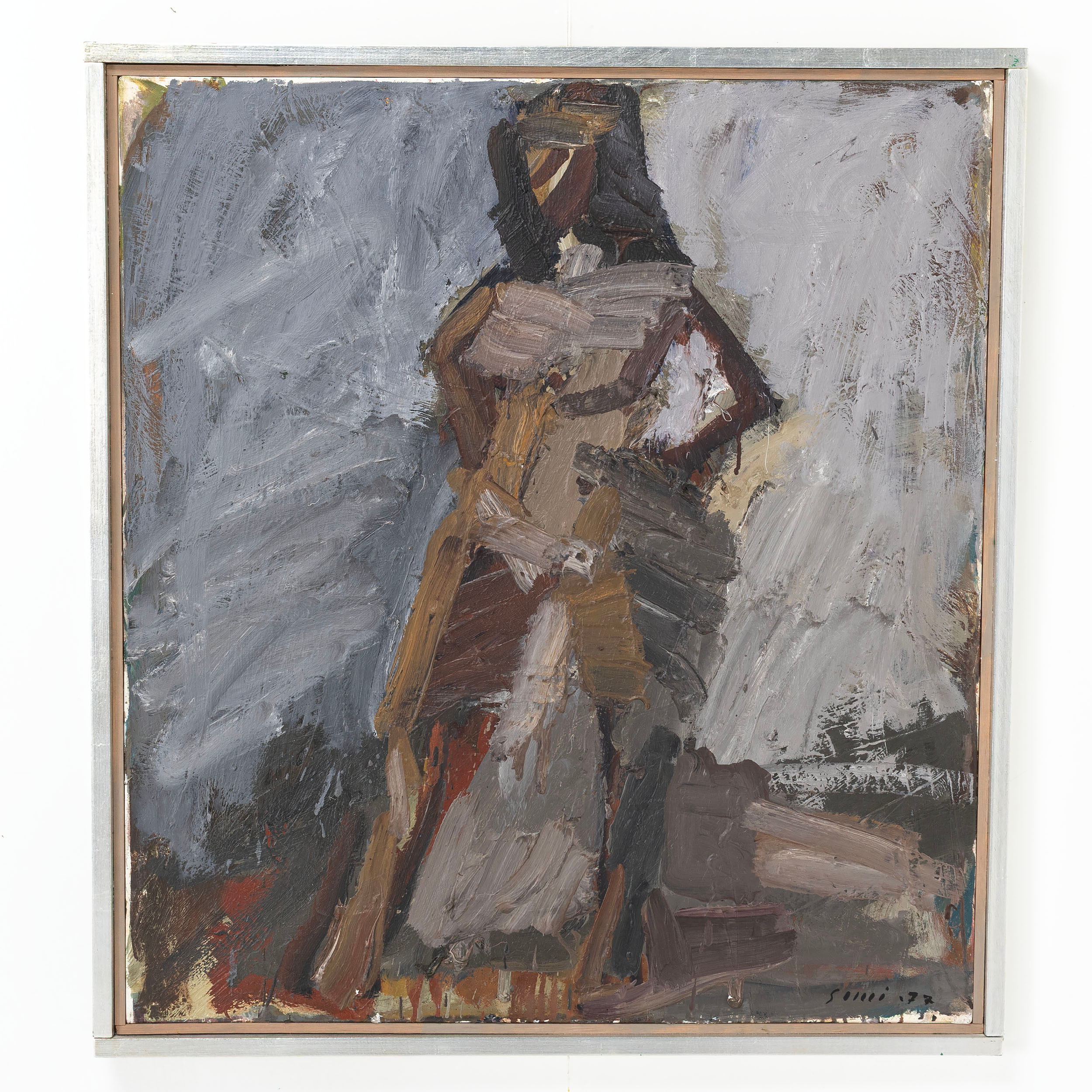 JUHO SUNI, olja på duk, motiv av naken kvinna, signerad.