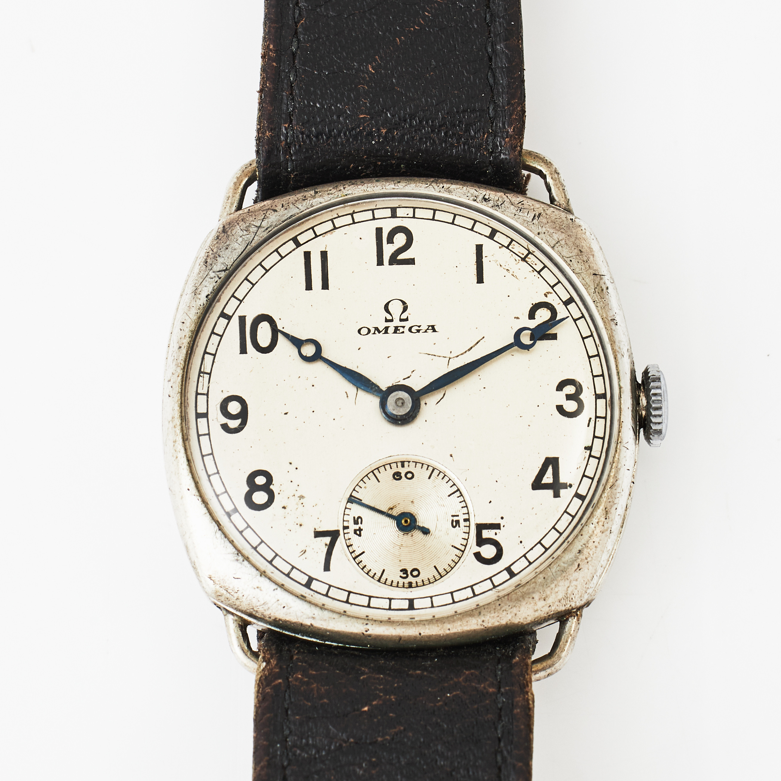 OMEGA, armbandsur, 30 x 30 mm, silver, ca 1925.