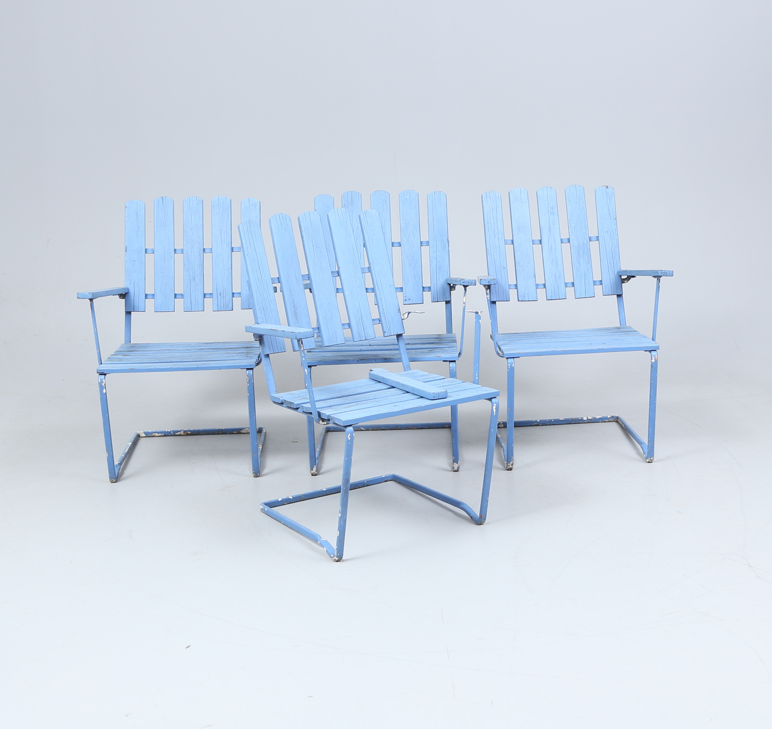 TRÄDGÅRDSSTOLAR, 4st, Grythyttan, äldre modell A2, 1900-talets första hälft/mitt.