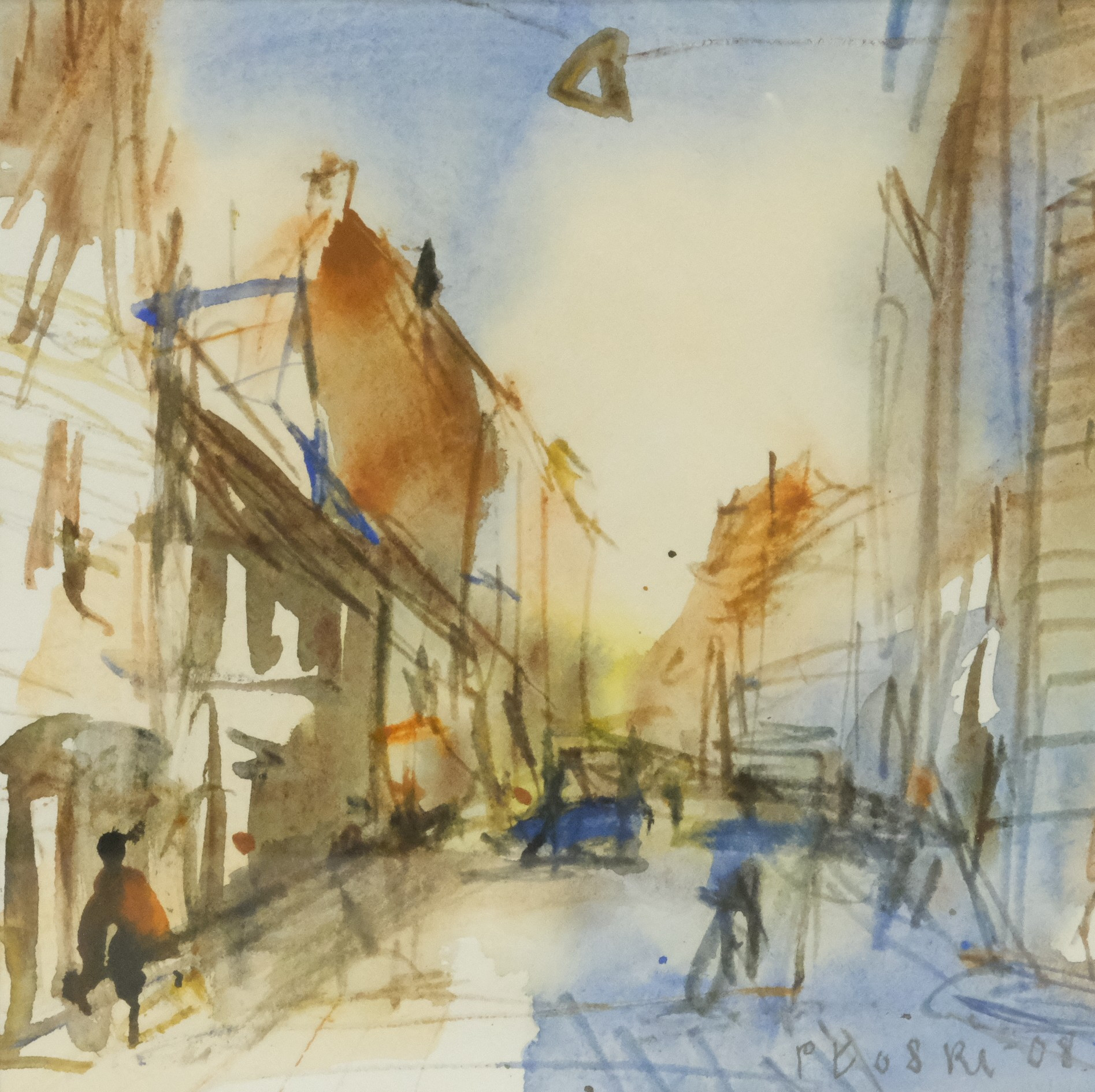 ANDRZEJ PLOSKI. AKVARELL, KLOSTERGATAN, 2008.