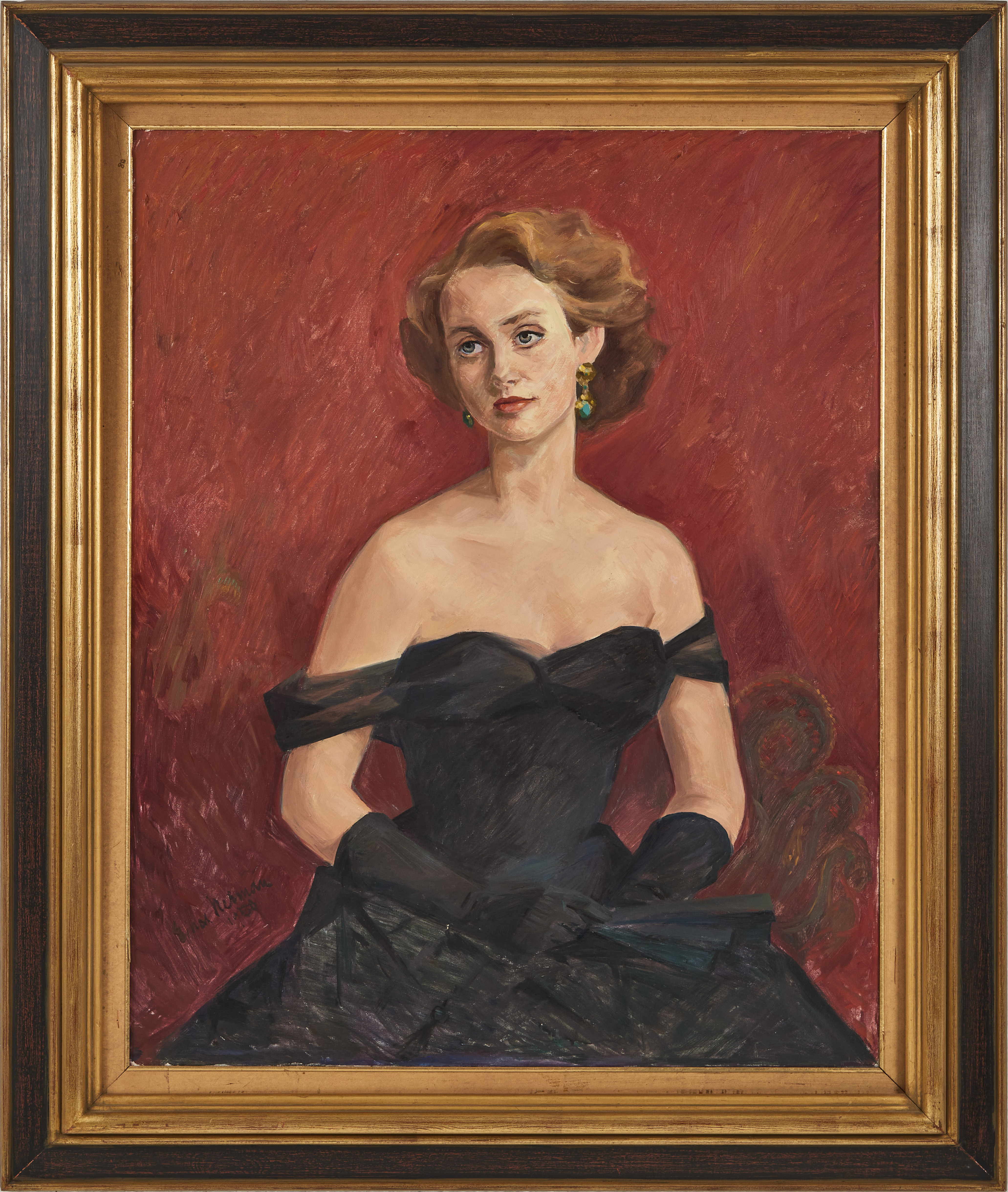 EINAR NERMAN. Porträtt, olja på duk, signerad Einar Nerman 1950.