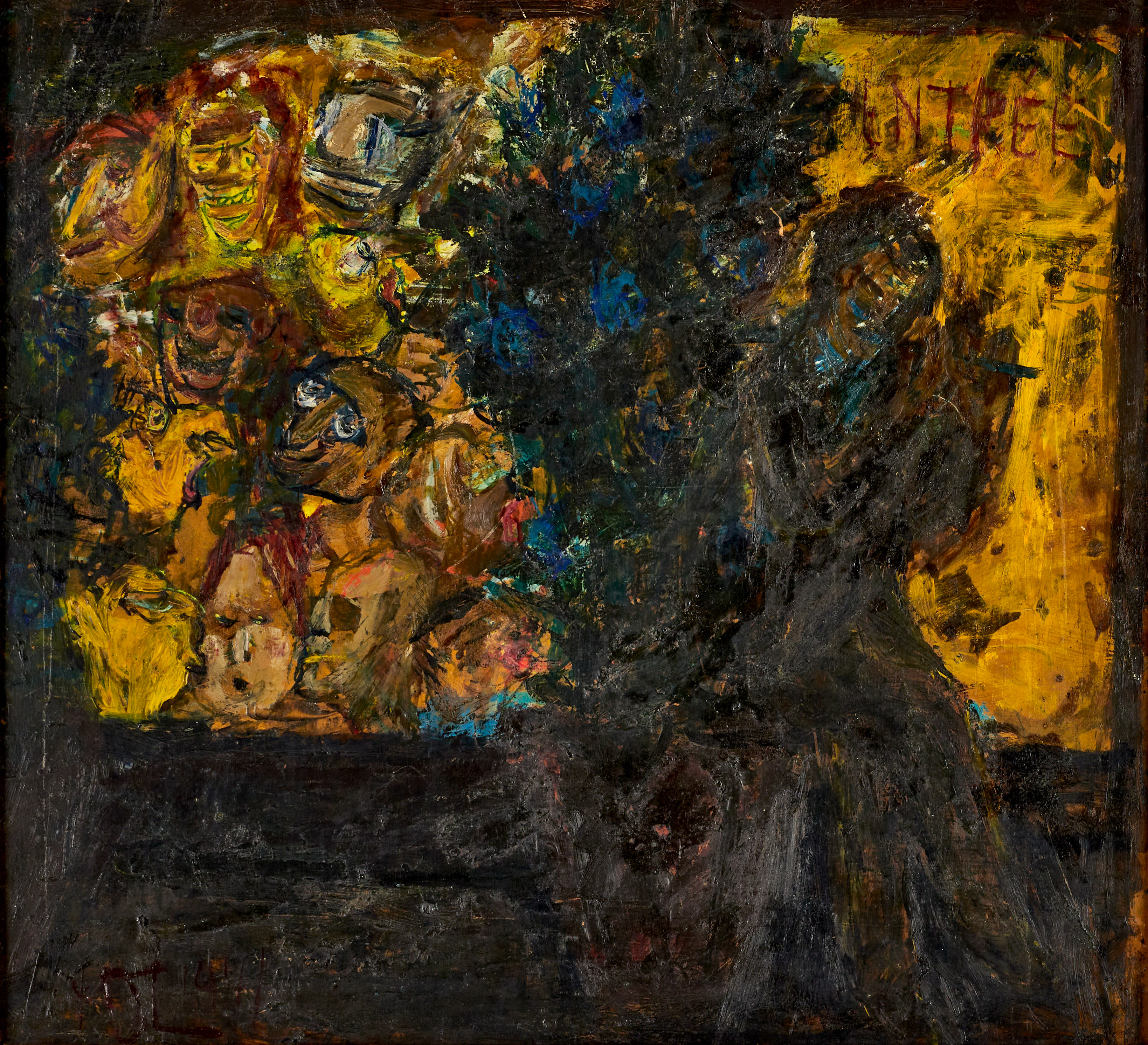 HANS OSVALD LARSSON (1915-1973). "Flöjtspelaren", monogramsignerad HOL, olja på pannå.