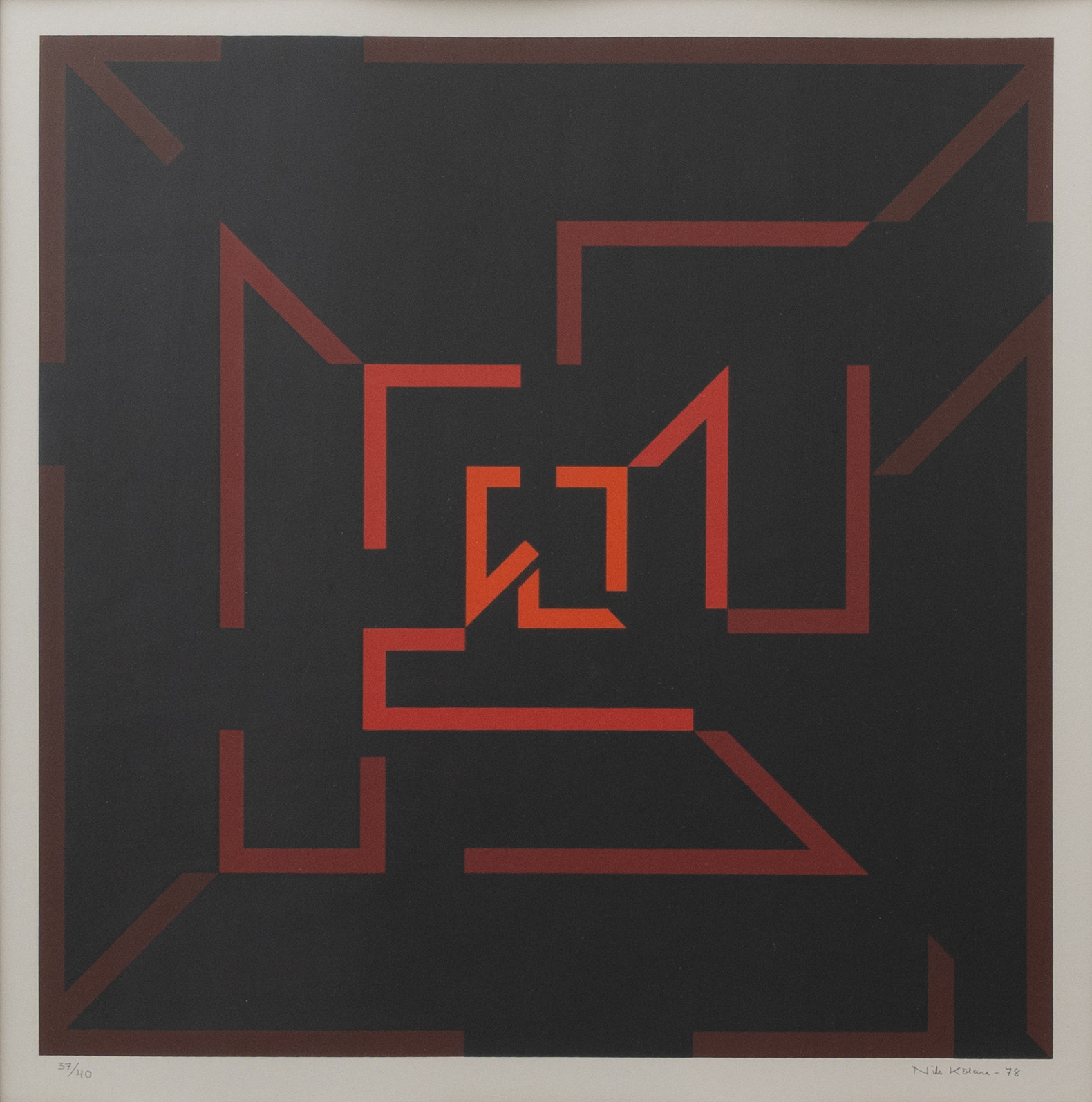 NILS KÖLARE. Komposition, litografi nr 37/40, signerad och daterad -78.