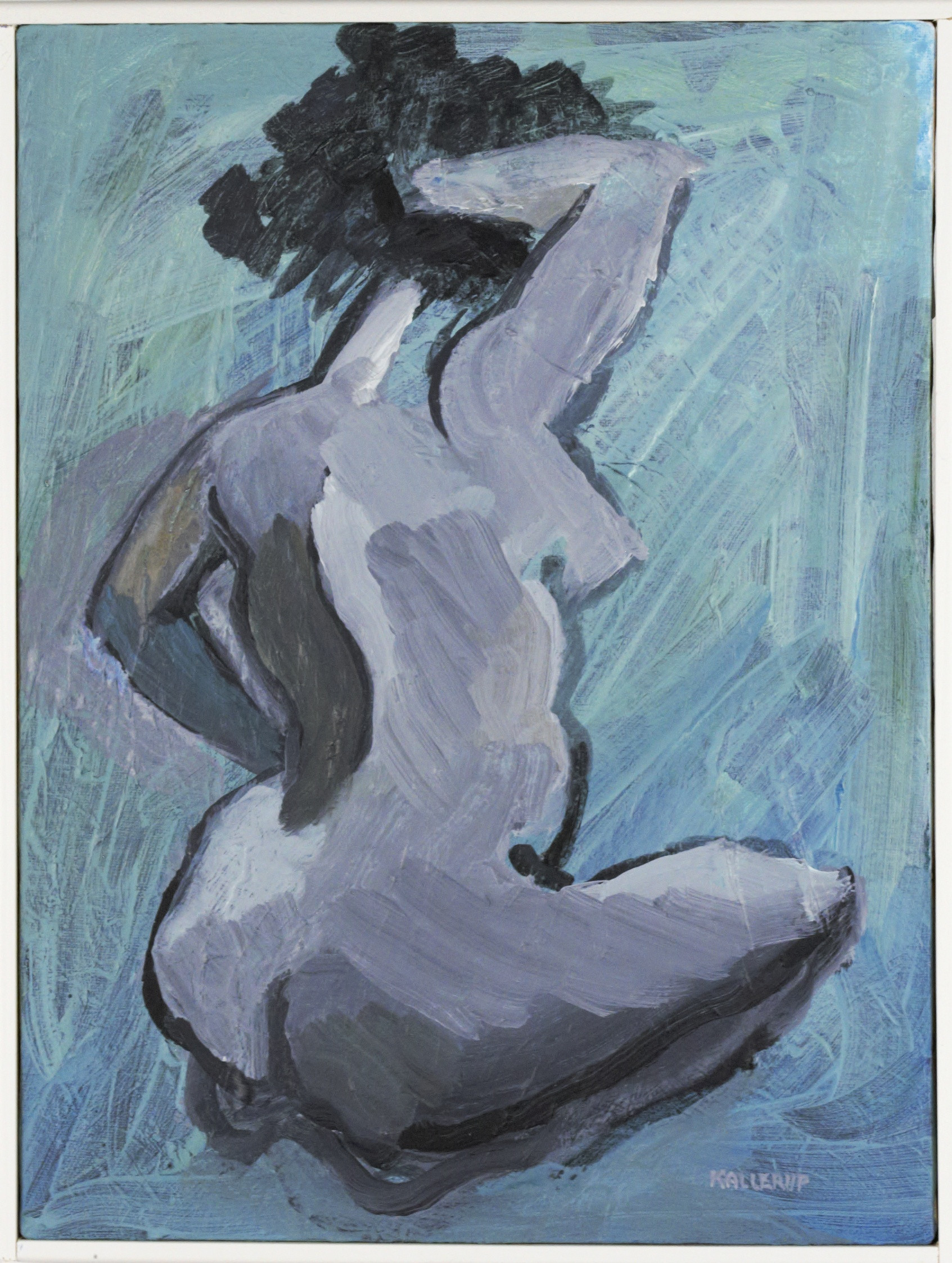 MARTIN KALLERUP. Akryl på duk, "Modell", signerad.