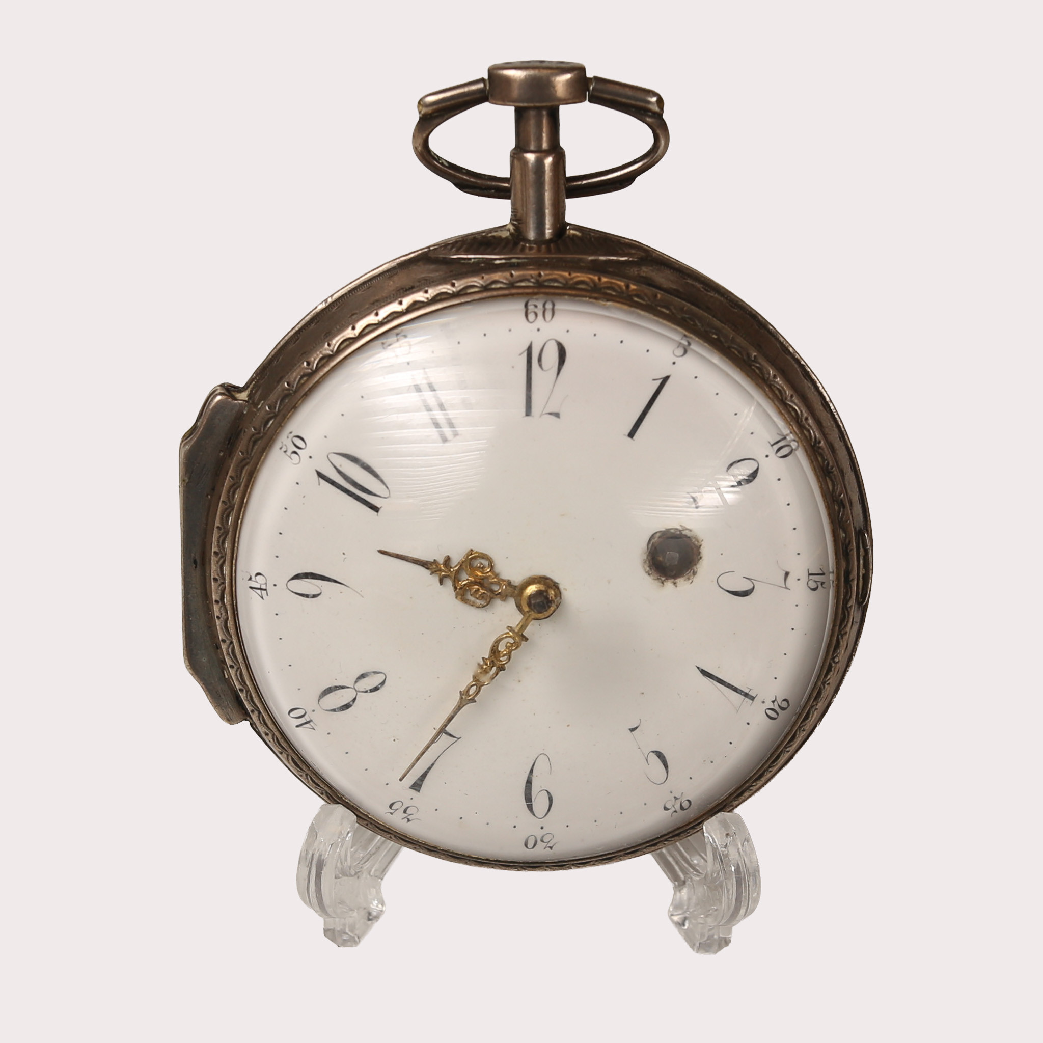 SPINDELUR, silver, 925/1000, signerad N. Lind, London. George III (1760-1820). Omkring år 1800.