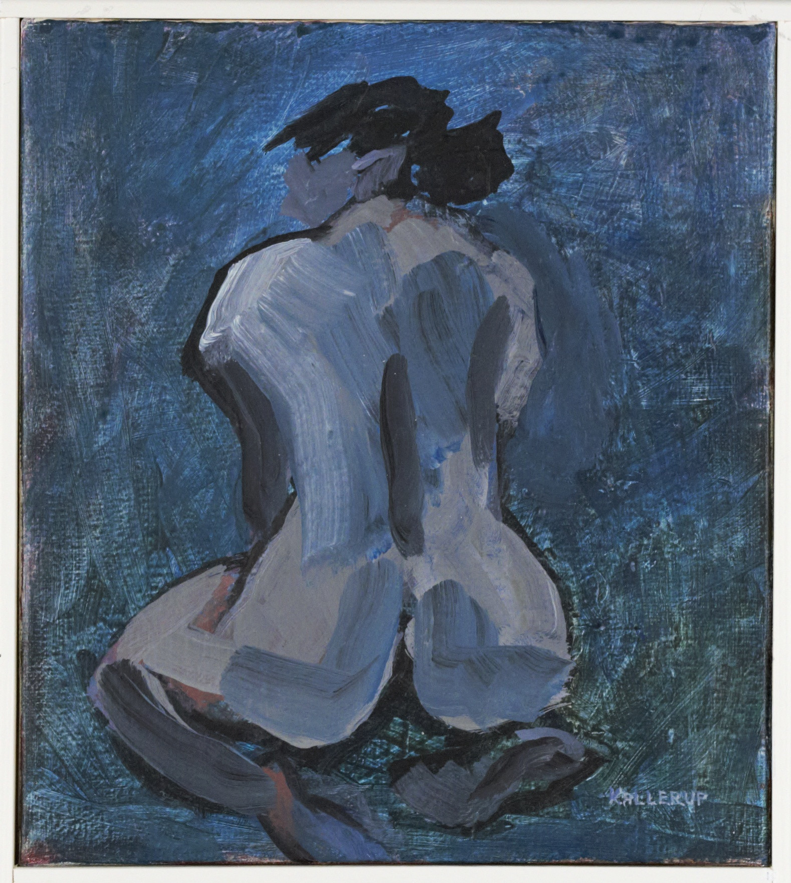 MARTIN KALLERUP. Akryl på duk, "Ryggtavla", signerad.