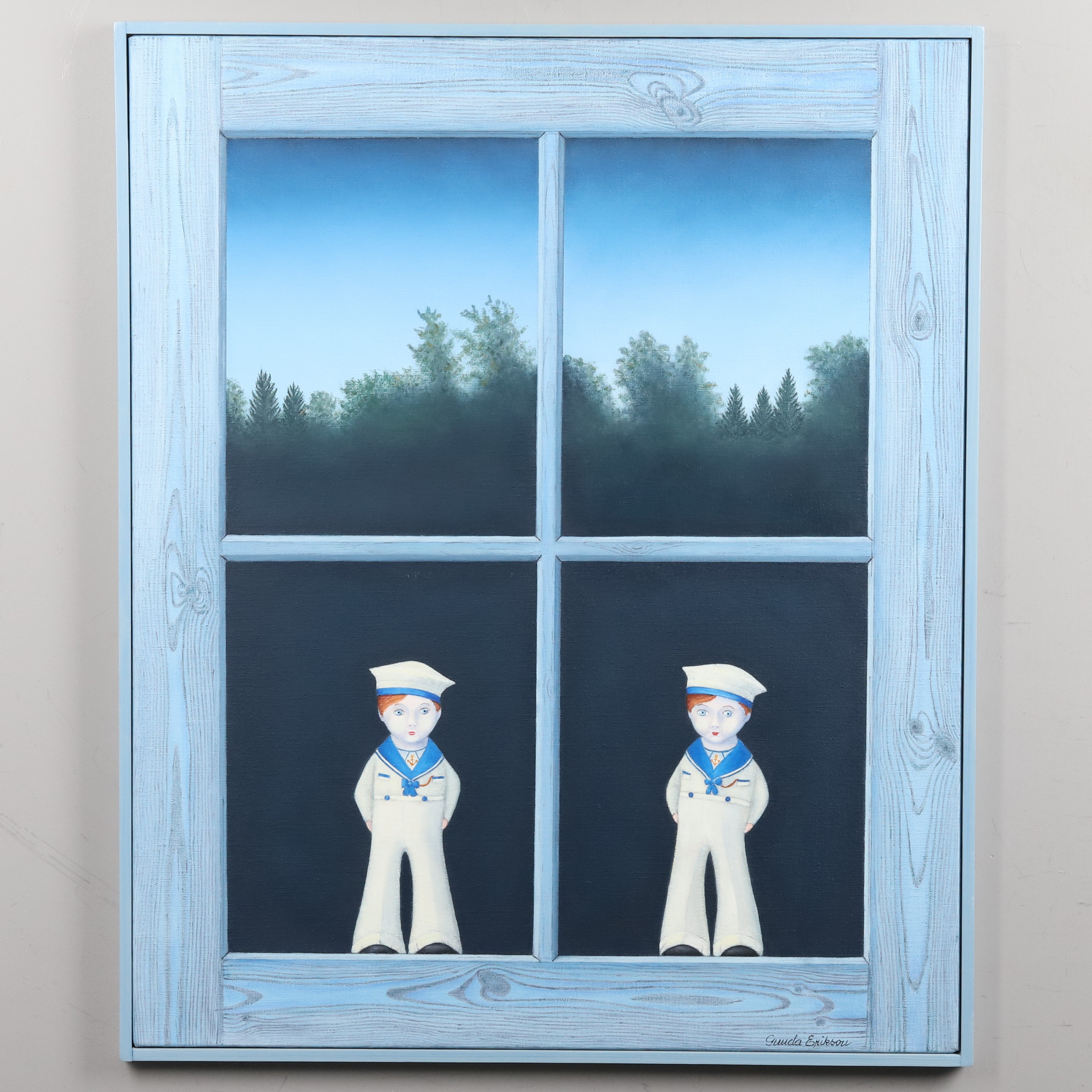 GUNDA ERIKSON. OLJA PÅ DUK, "Fönstret", signerad.