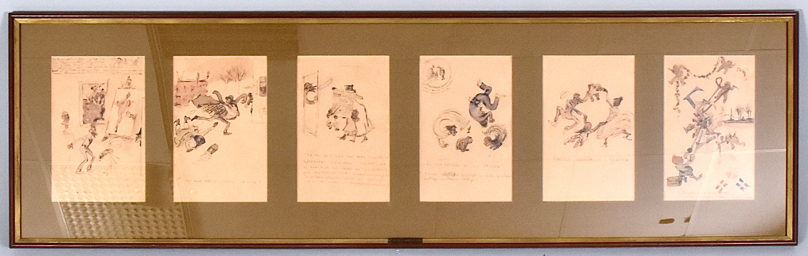 CARL LARSSON. akvareller, 6 st, samramade.