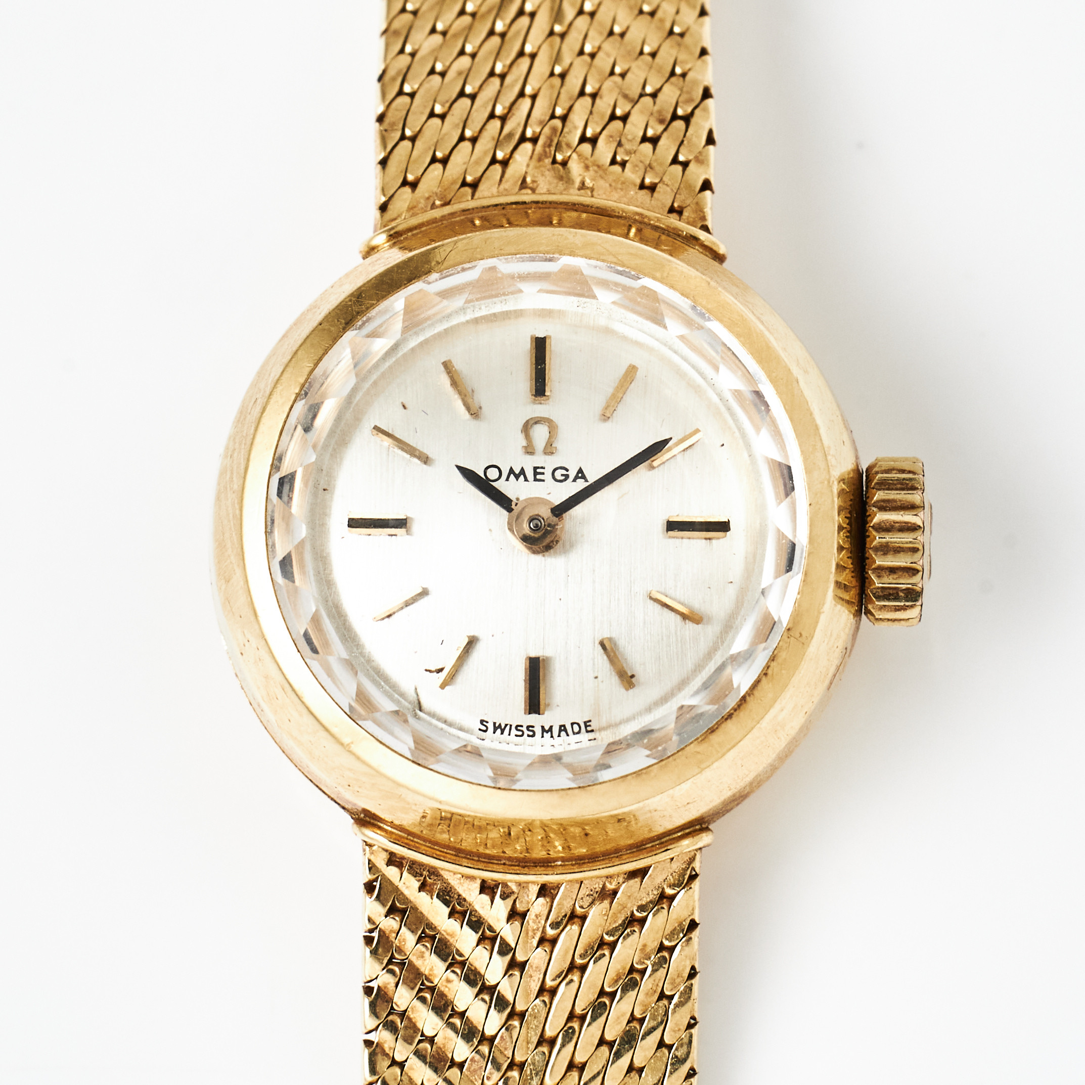 OMEGA, armbandsur, manuell, safirglas, 1961, integrerad länk, 18 k guld.