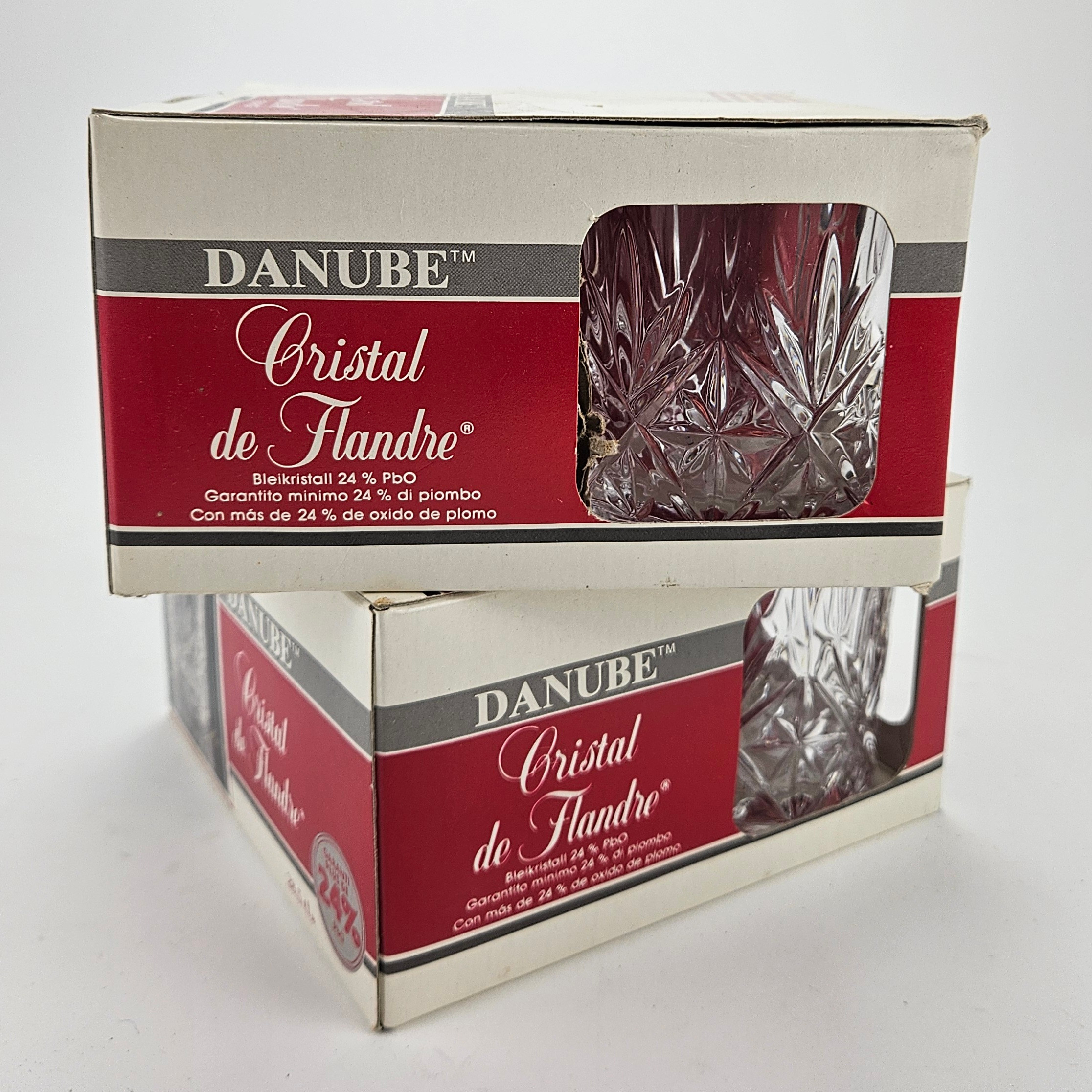 WHISKYGLAS, 8 st, Cristal de Flandre, Danube, Frankrike.