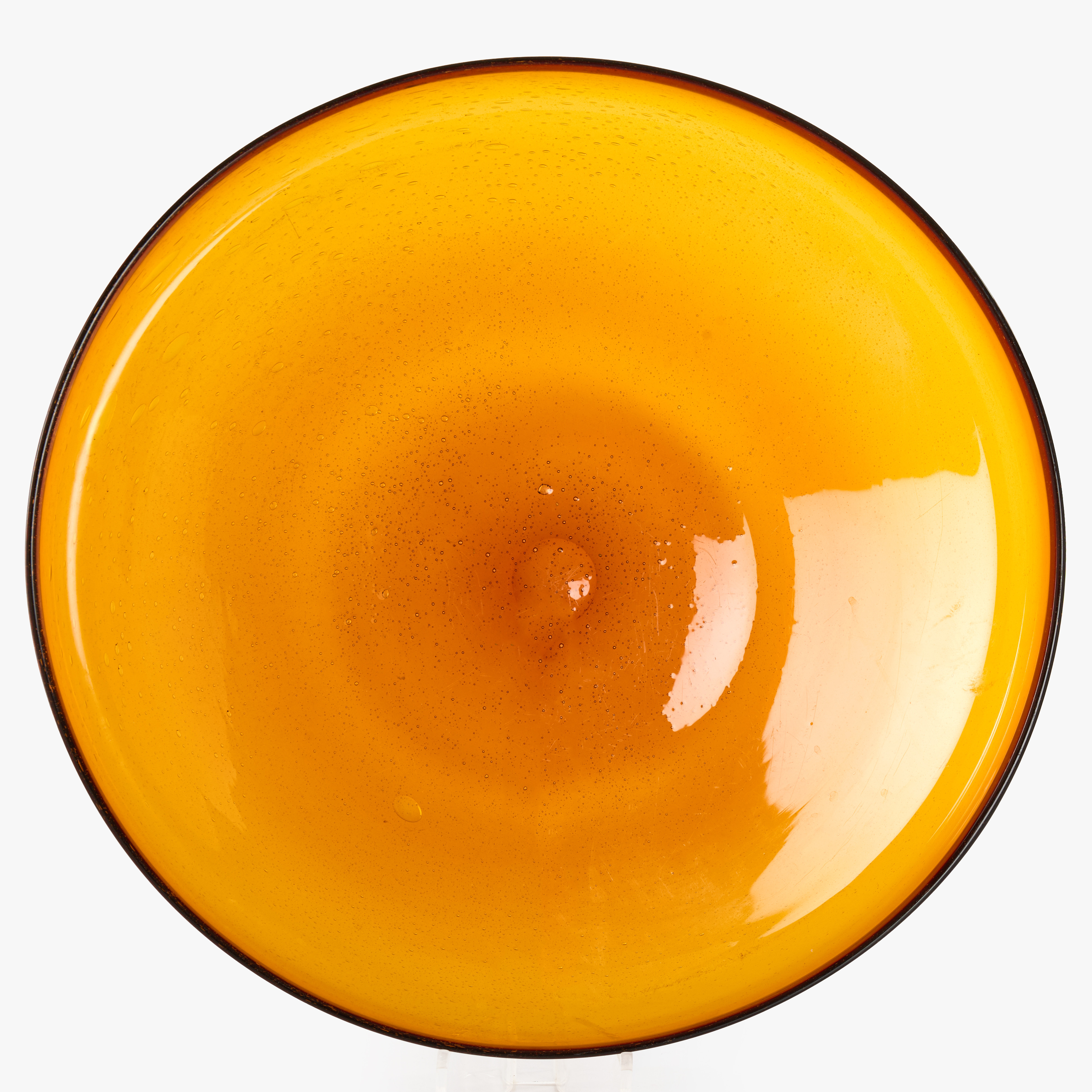 ERIK HÖGLUND, fat, bärnstensfärgat glas, Boda, 1960/70-tal.