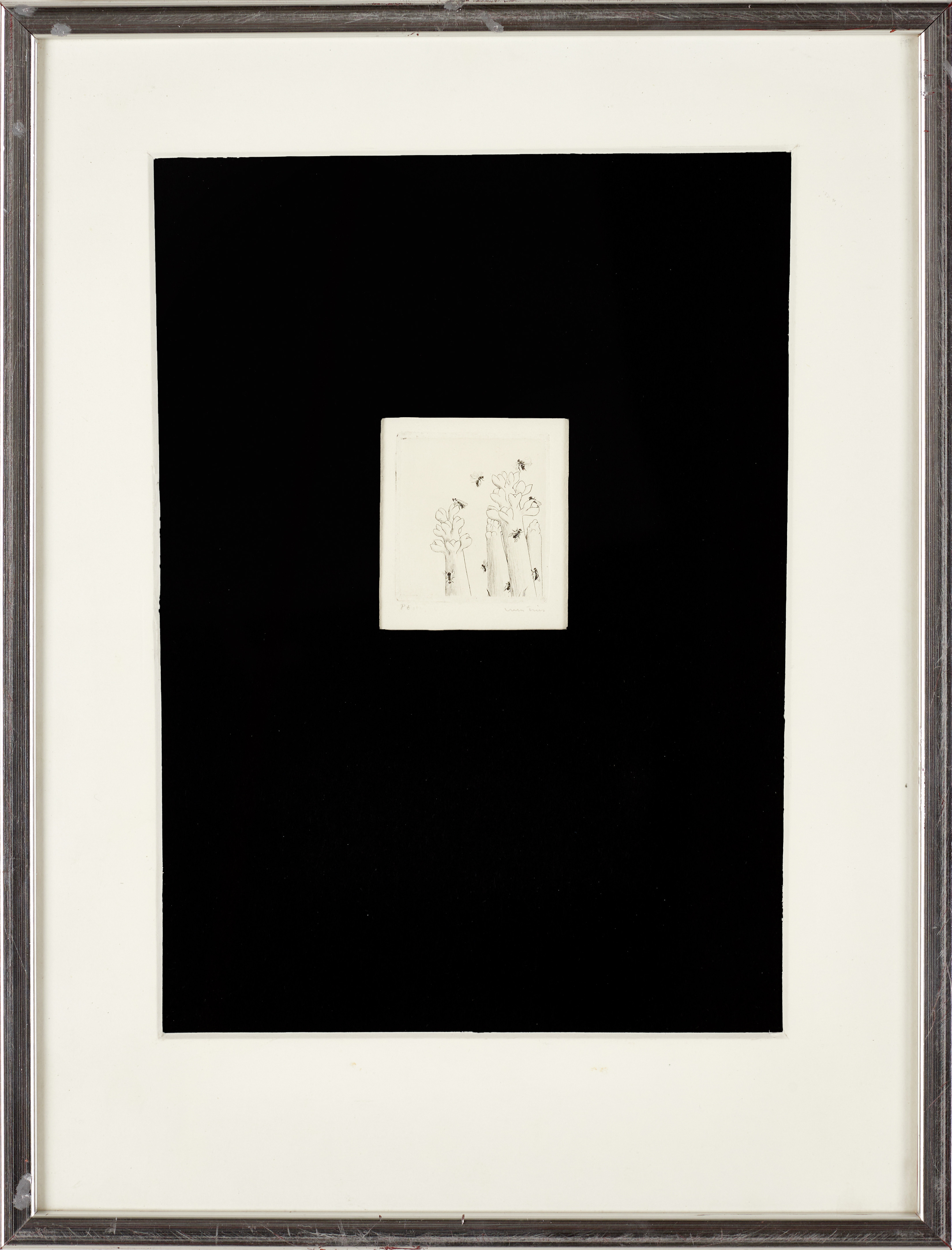 ULLA FRIES (FÖDD 1946). Flugor, signerad, PT, kopparstick.