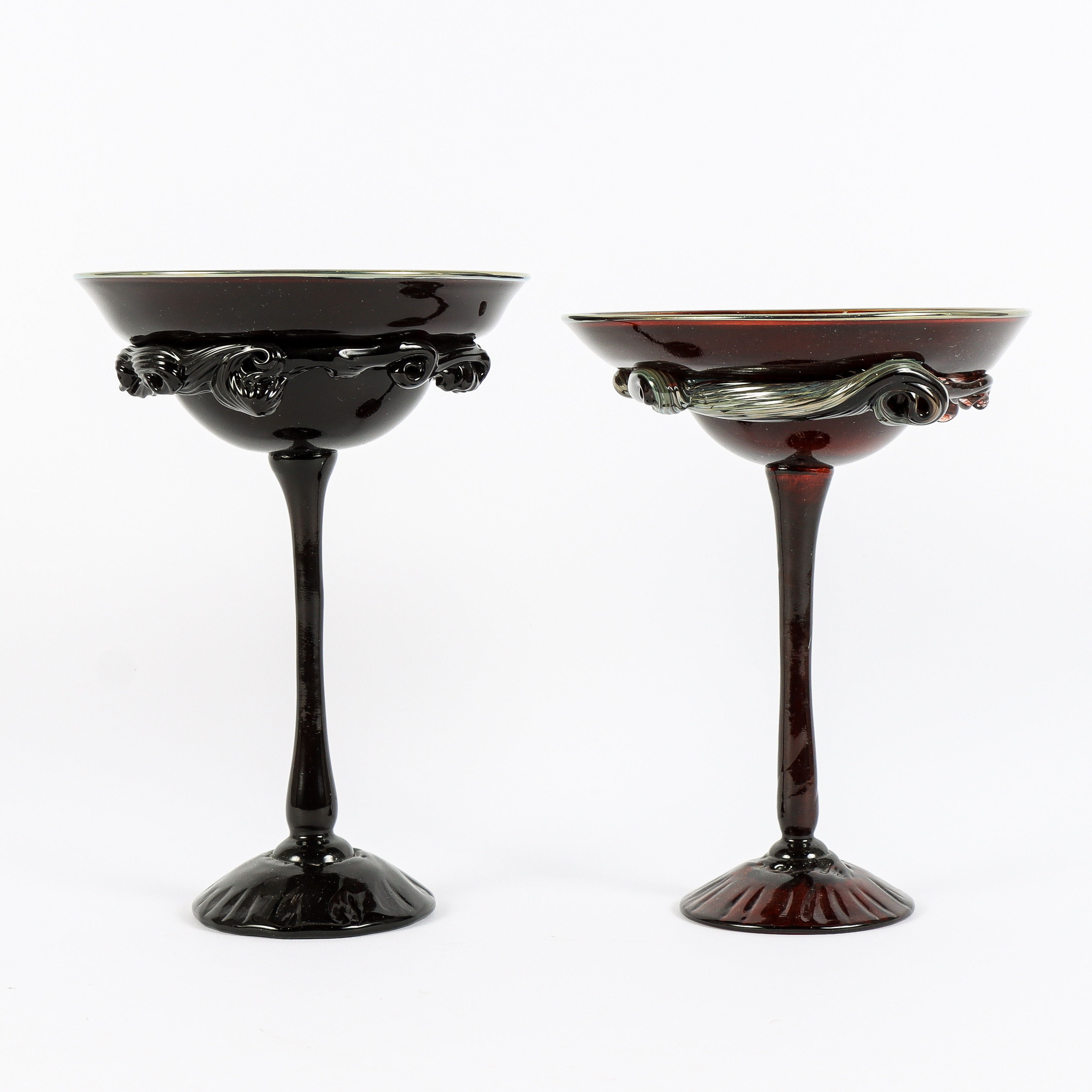 GUNILLA KIHLGREN. Coupeglas, 2 stycken, signerade.