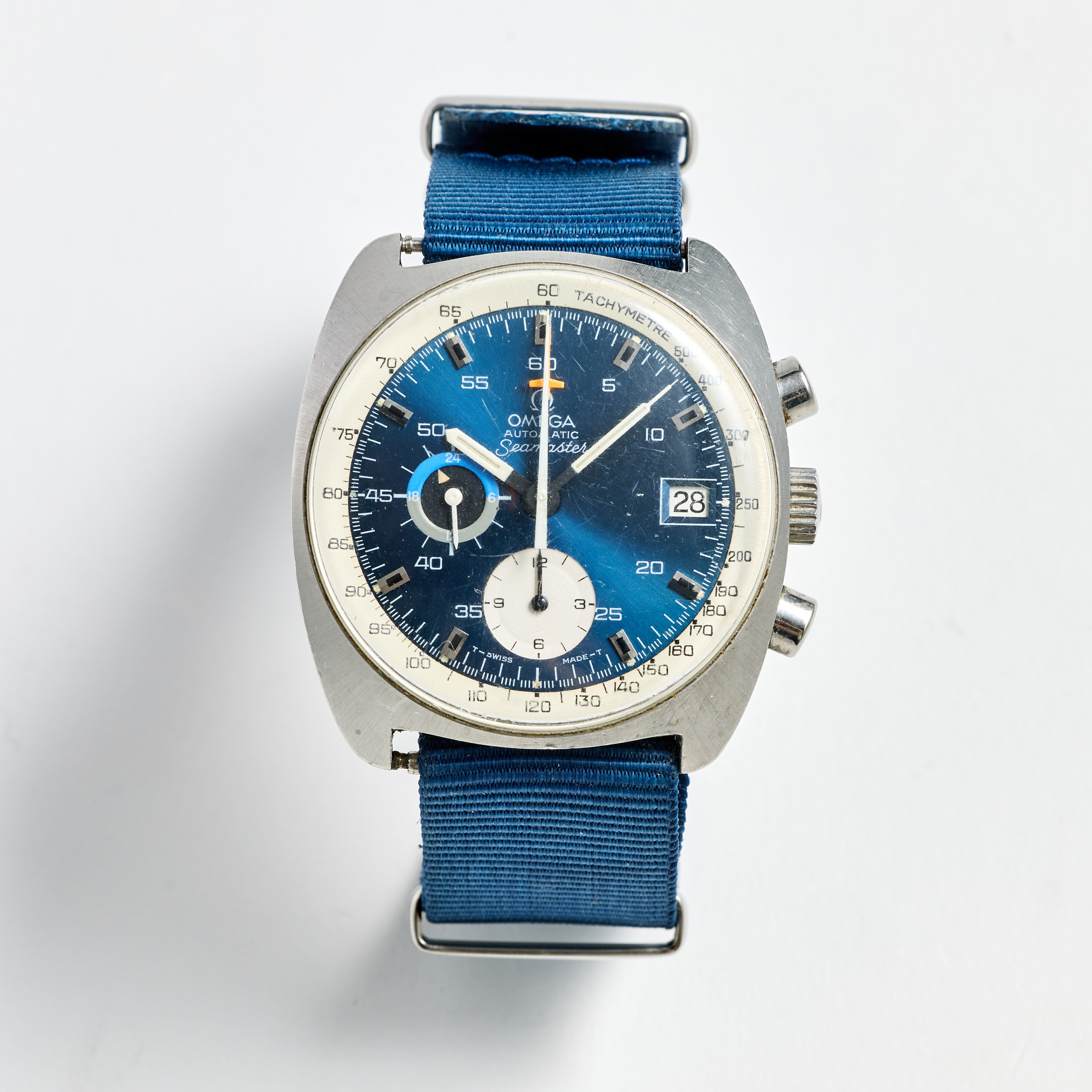 OMEGA, Seamaster (T-Swiss Made-T), Tachymetre, kronograf, armbandsur, 38,5 mm, stål, ca 1972.