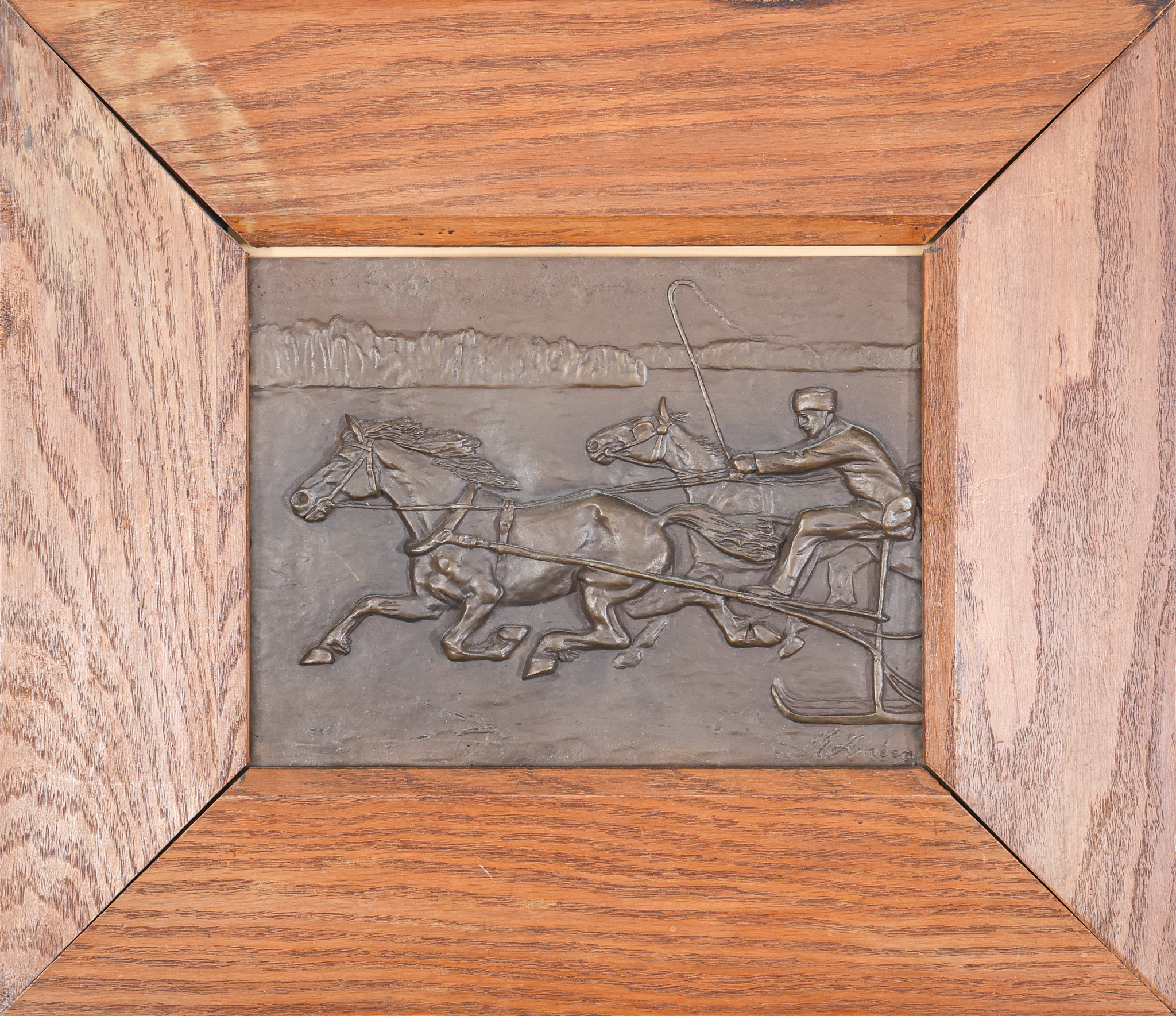 MÄRTA AMÉEN. Väggrelief, brons, daterad 1901.