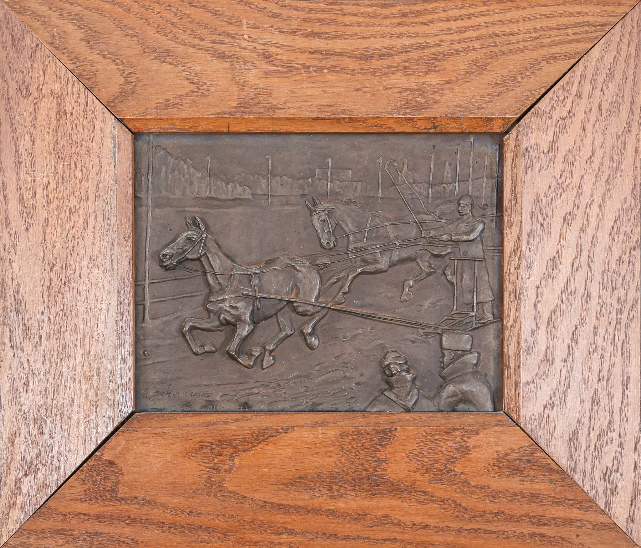 MÄRTA AMÉEN. Väggrelief, brons, märkt AB för. Konstgjuterierna, tidigt 1900-tal.