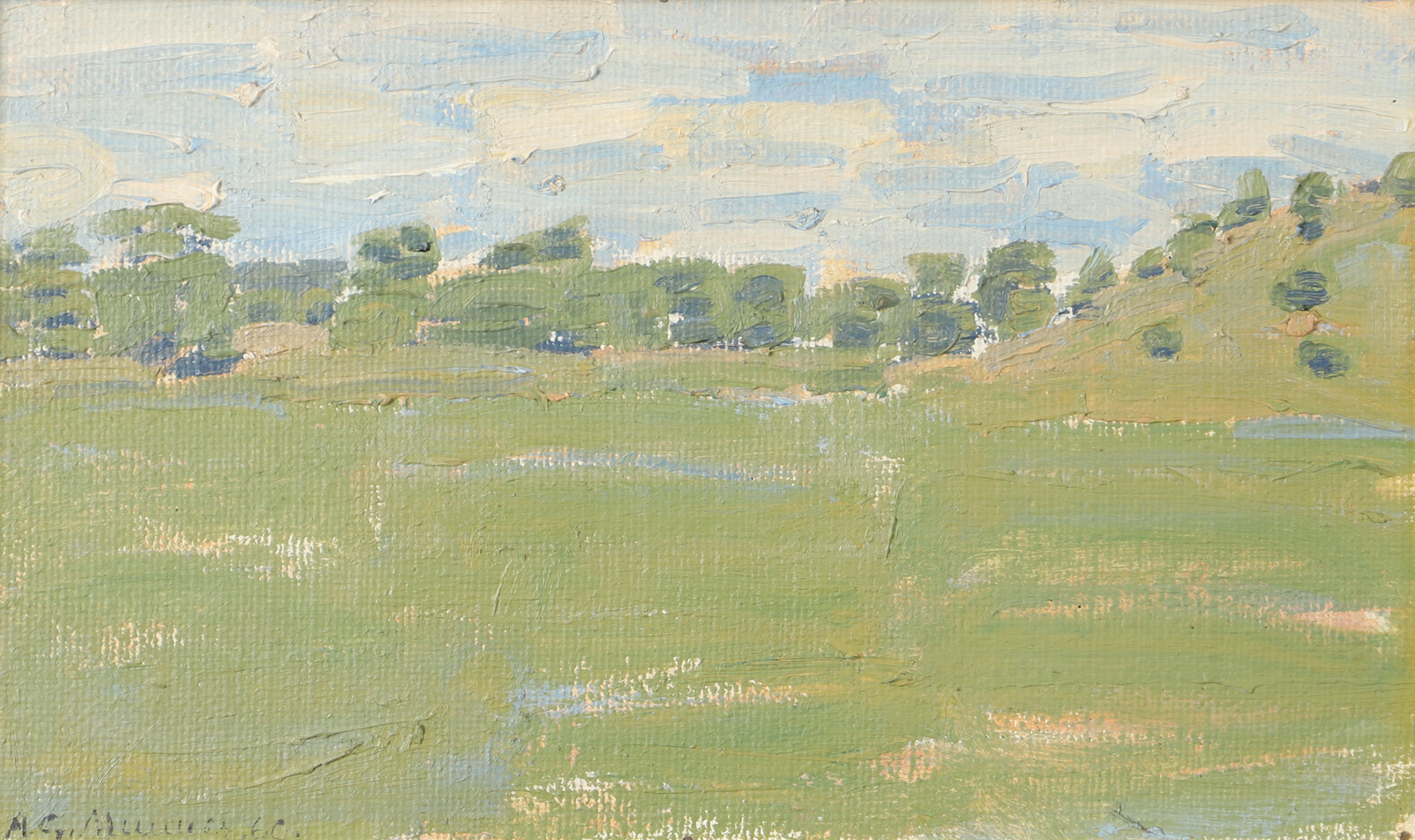 NILS GÖRAN BRUNNER. "Ängen", olja på pannå,signerad N G Brunner 60.