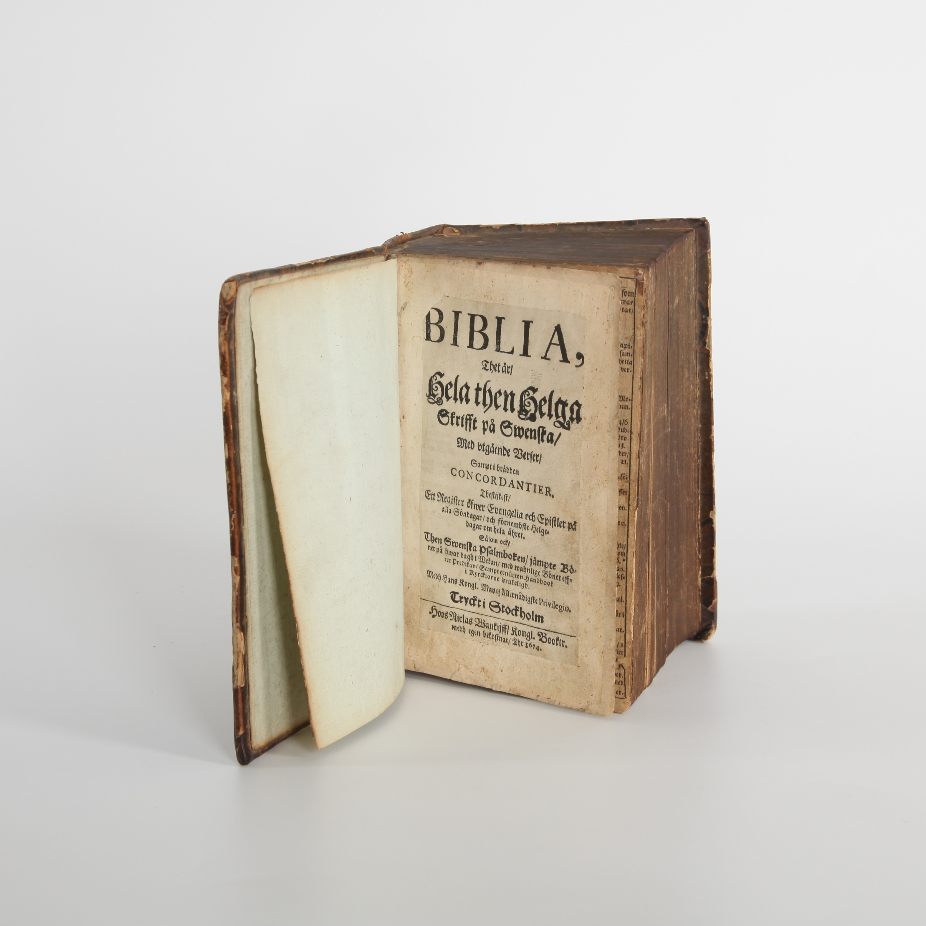 SVENSK BIBEL, Wankijff i Stockholm, 1674.