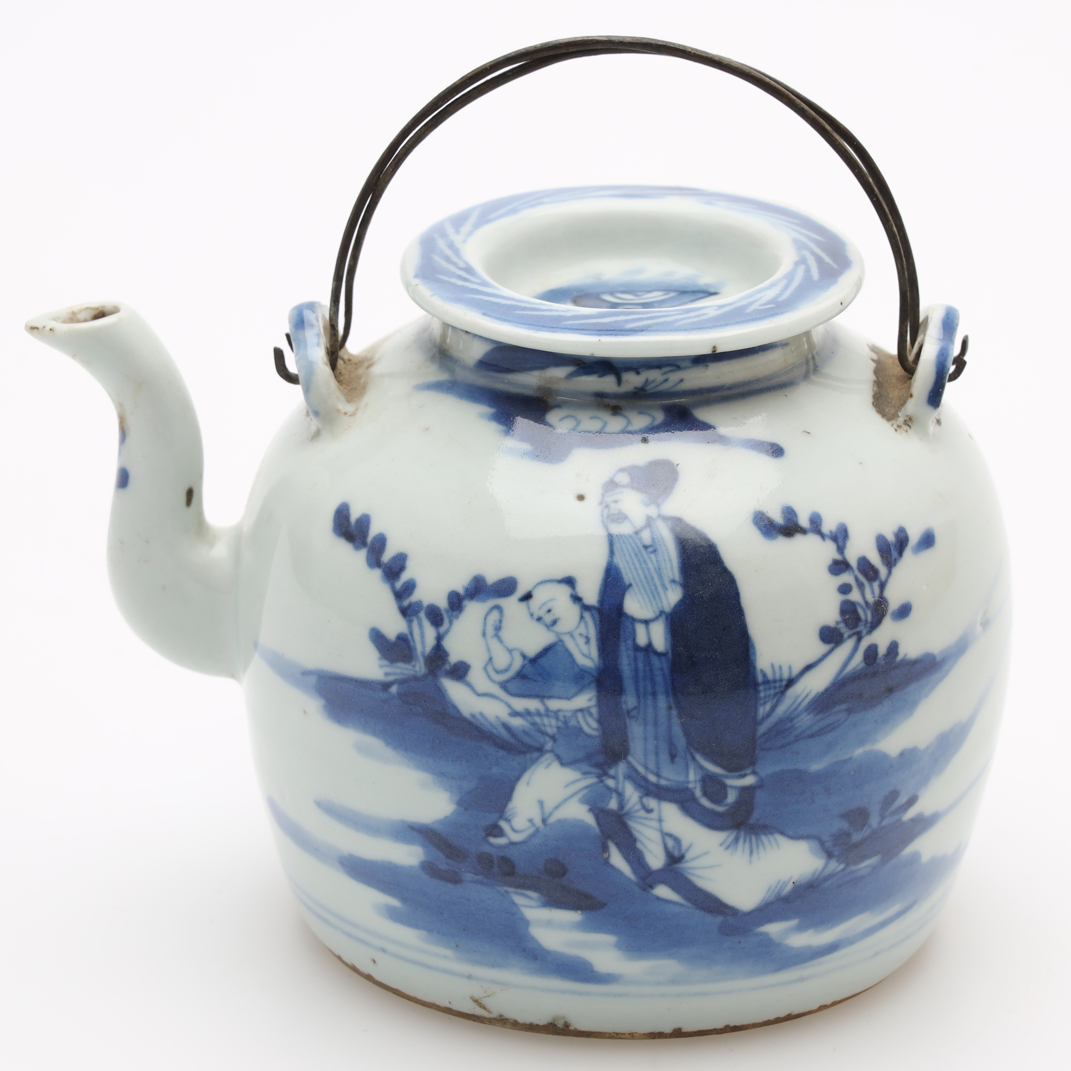 TEKANNA, porslin, underglasyr i blått, Kina.