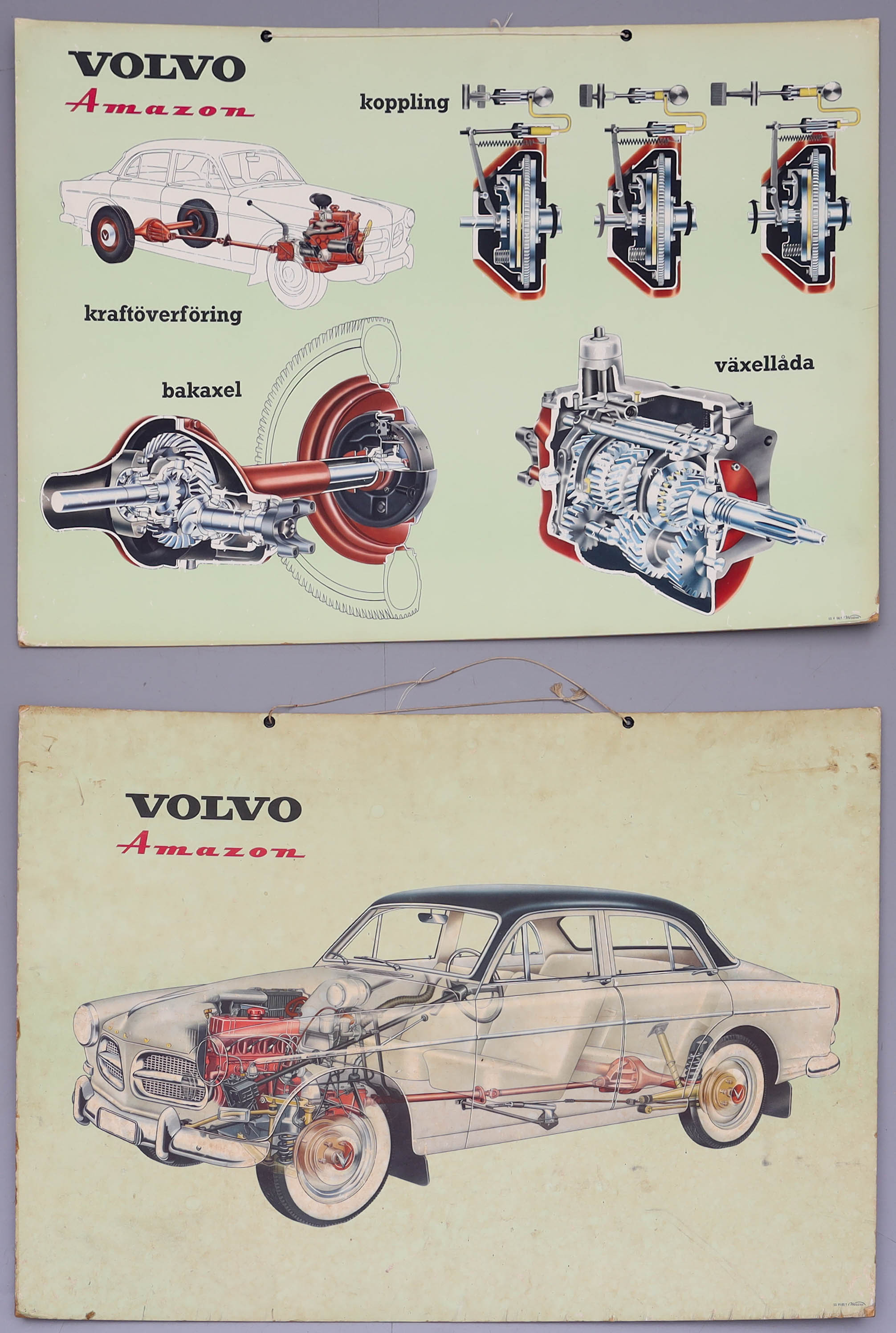 PLANSCHER, 2 stycken, Volvo Amazon, Wezäta.