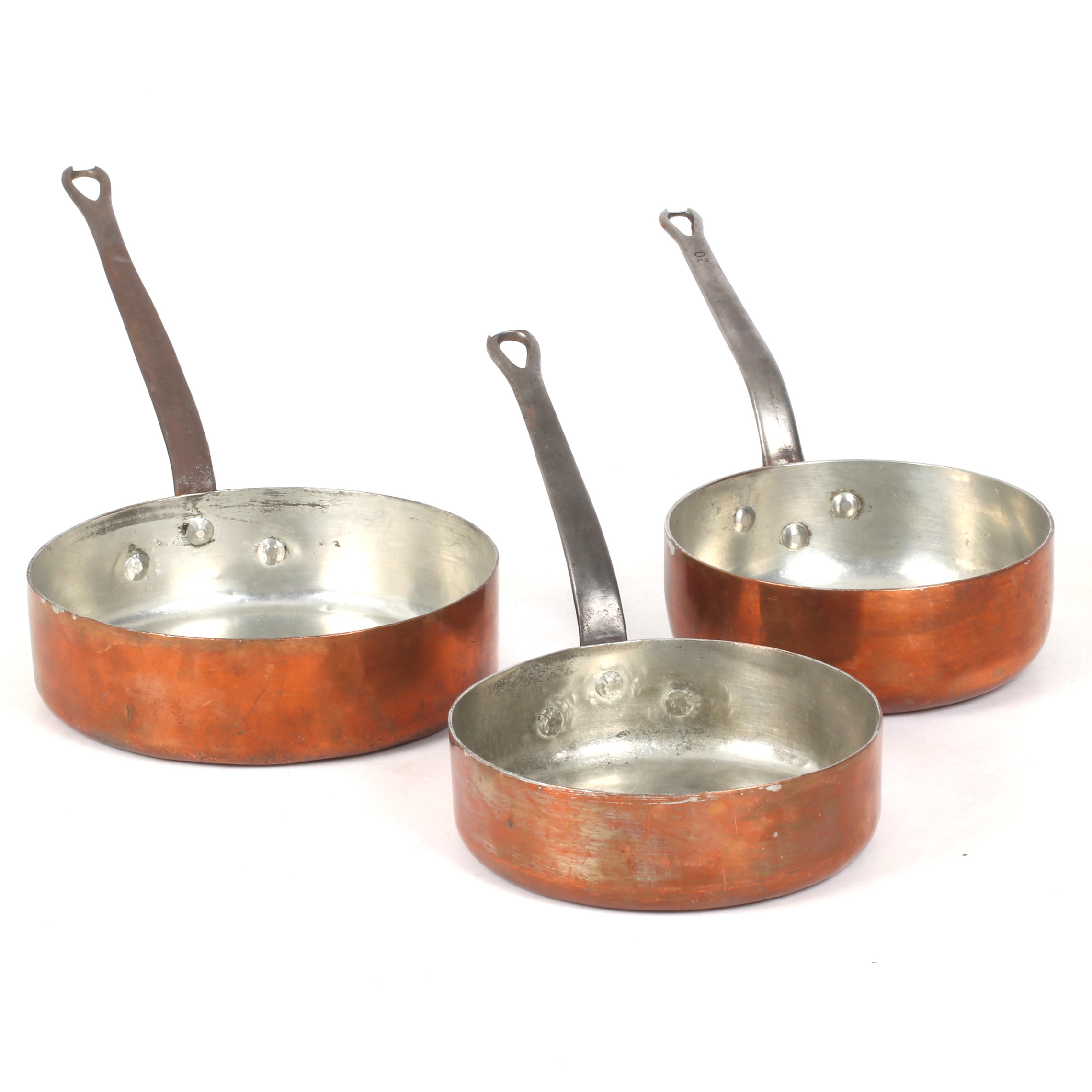 TRAKTÖRPANNOR, 3 st, Frankrike, 1900-tal.