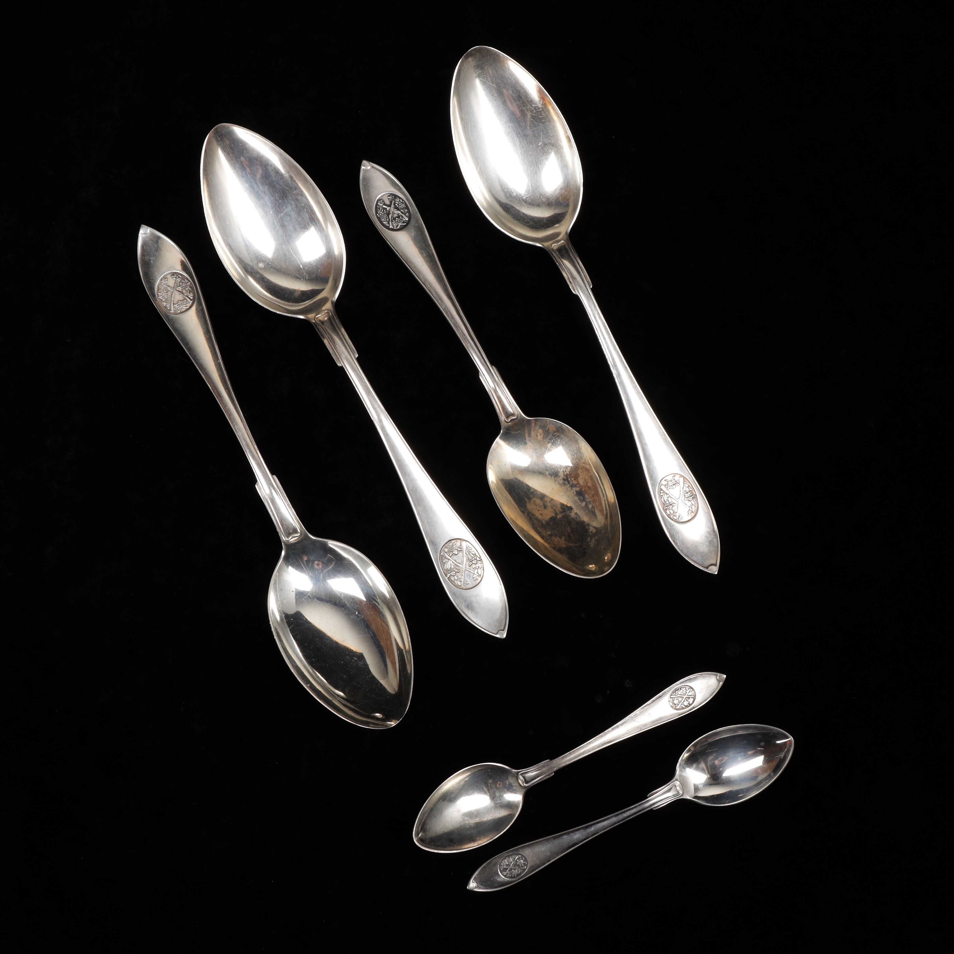 SKEDAR, 6 st, silver, "Skytte", vikt 258 gram.