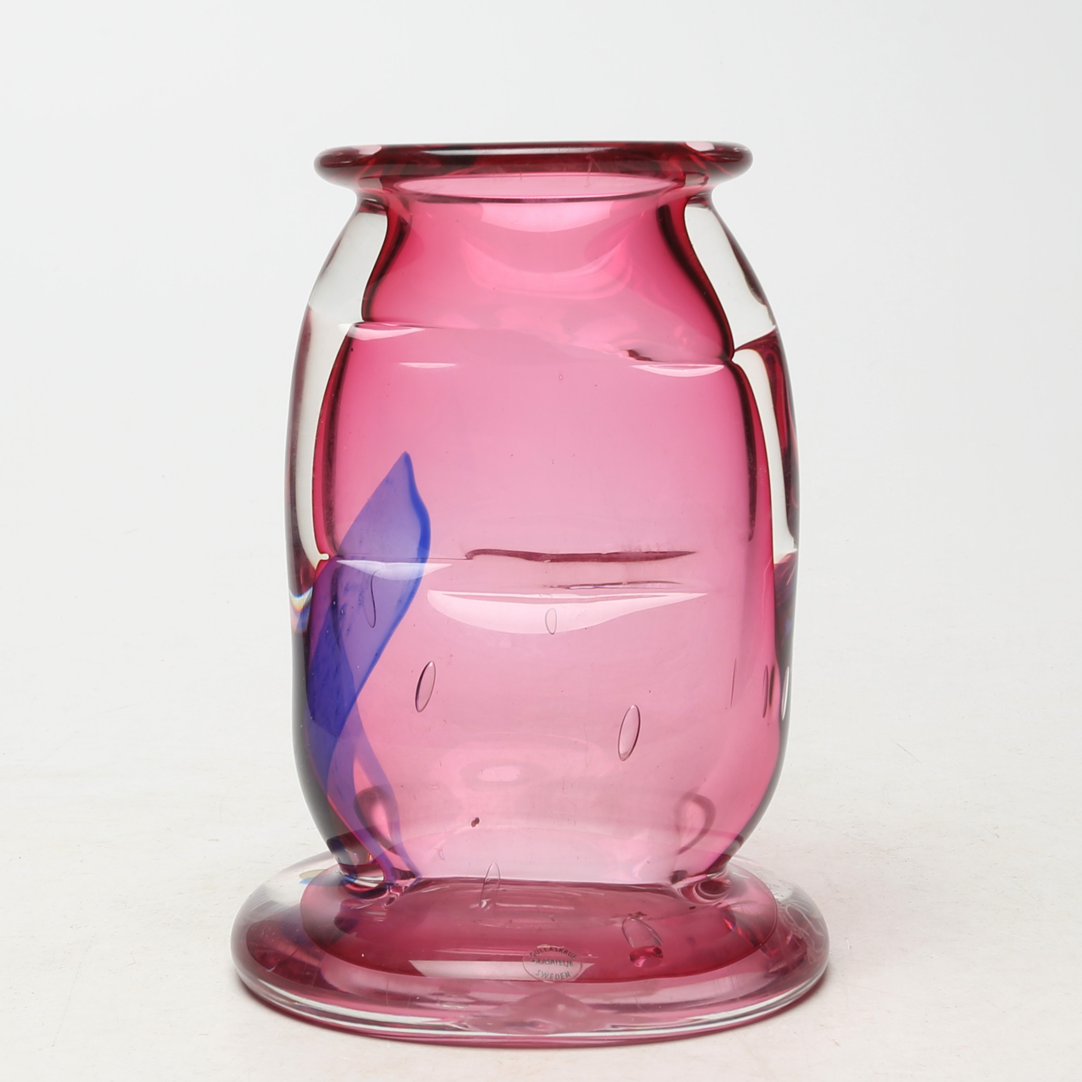 CARLOS PEBAQUE. VAS, glas, Gullaskruf, Glasatelje, unik, signerad.