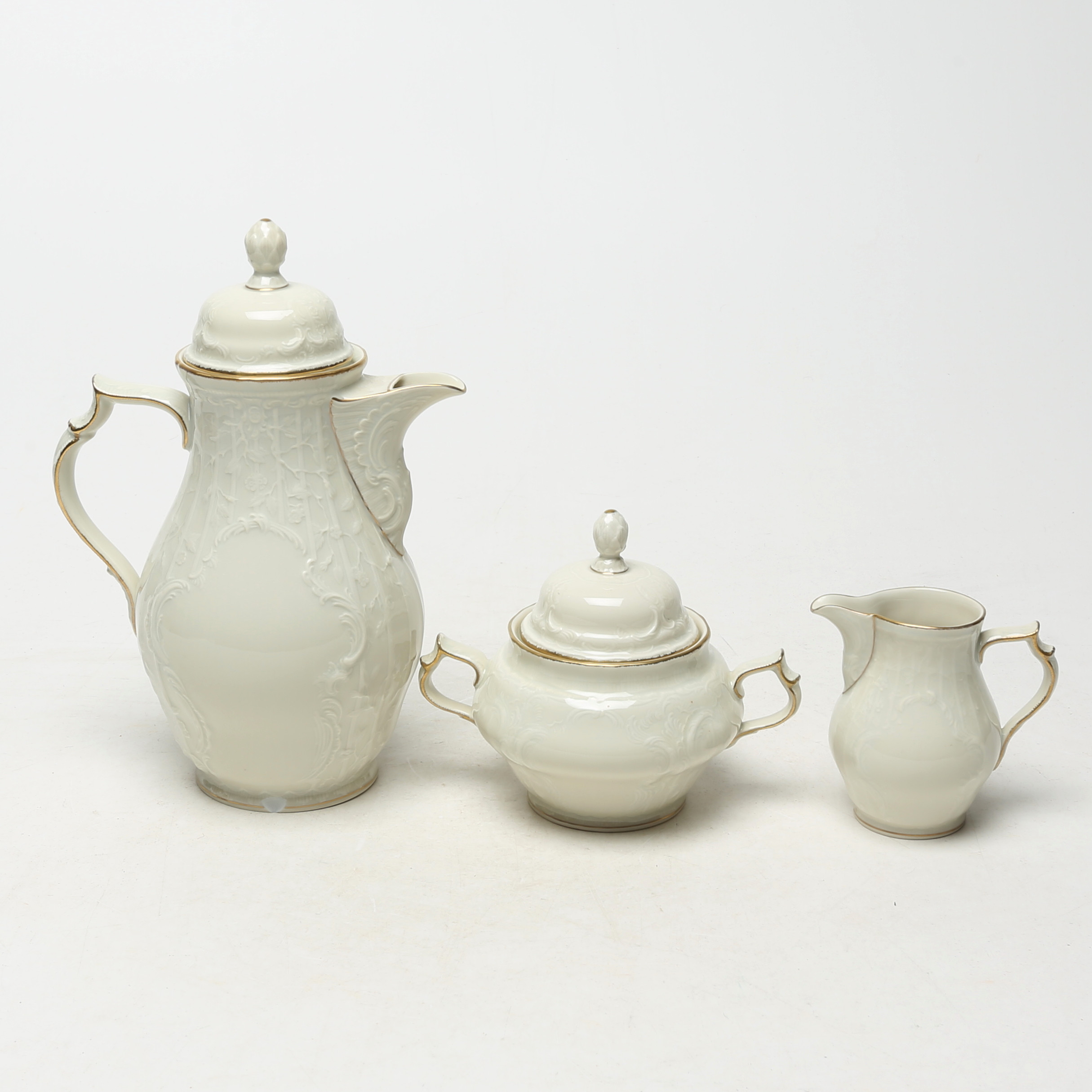 KAFFEKANNA, SOCKERSKÅL, GRÄDDKANNA, porslin, Rosenthal.