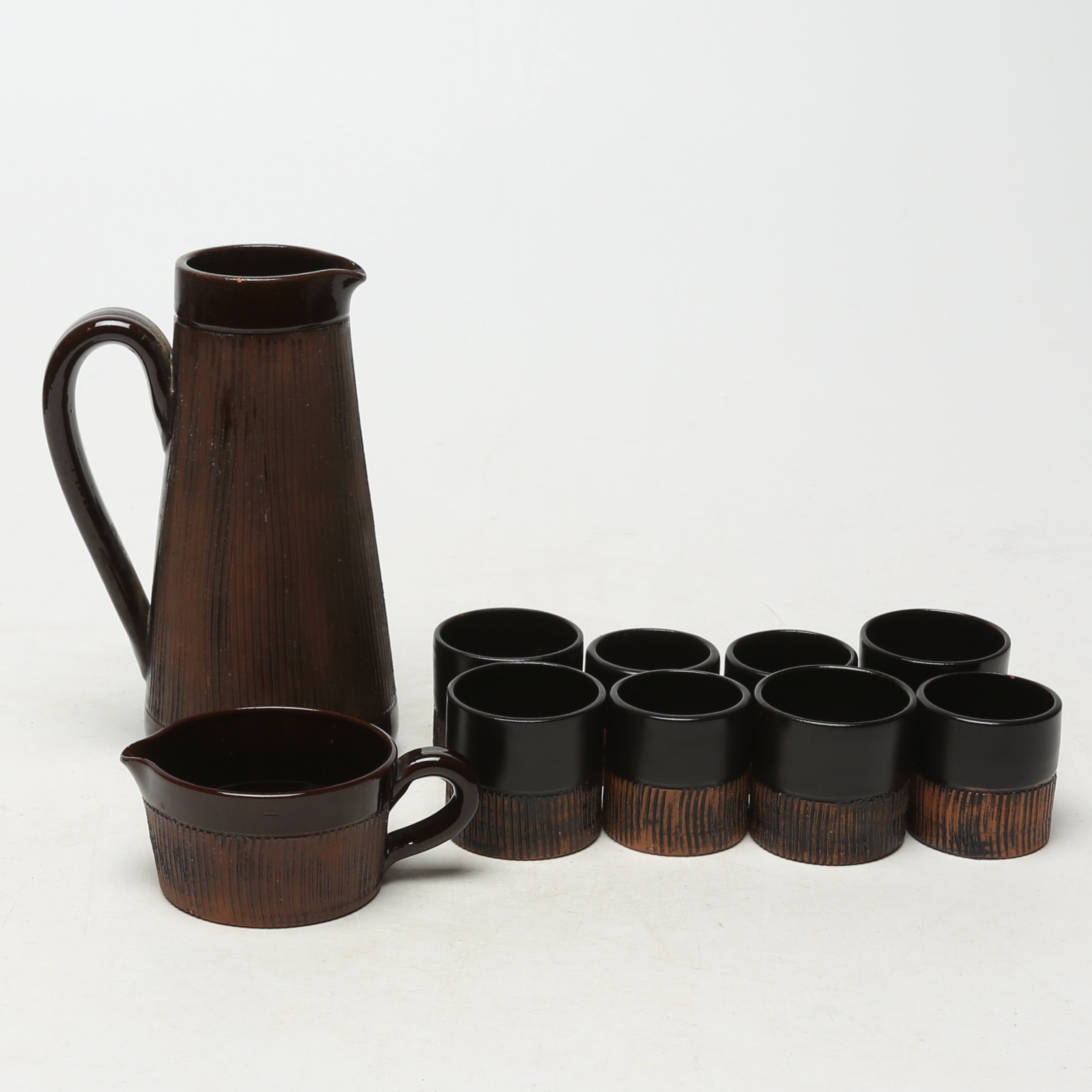 GLÖGGSERVISDELAR, 10 delar, keramik, Tällberg.