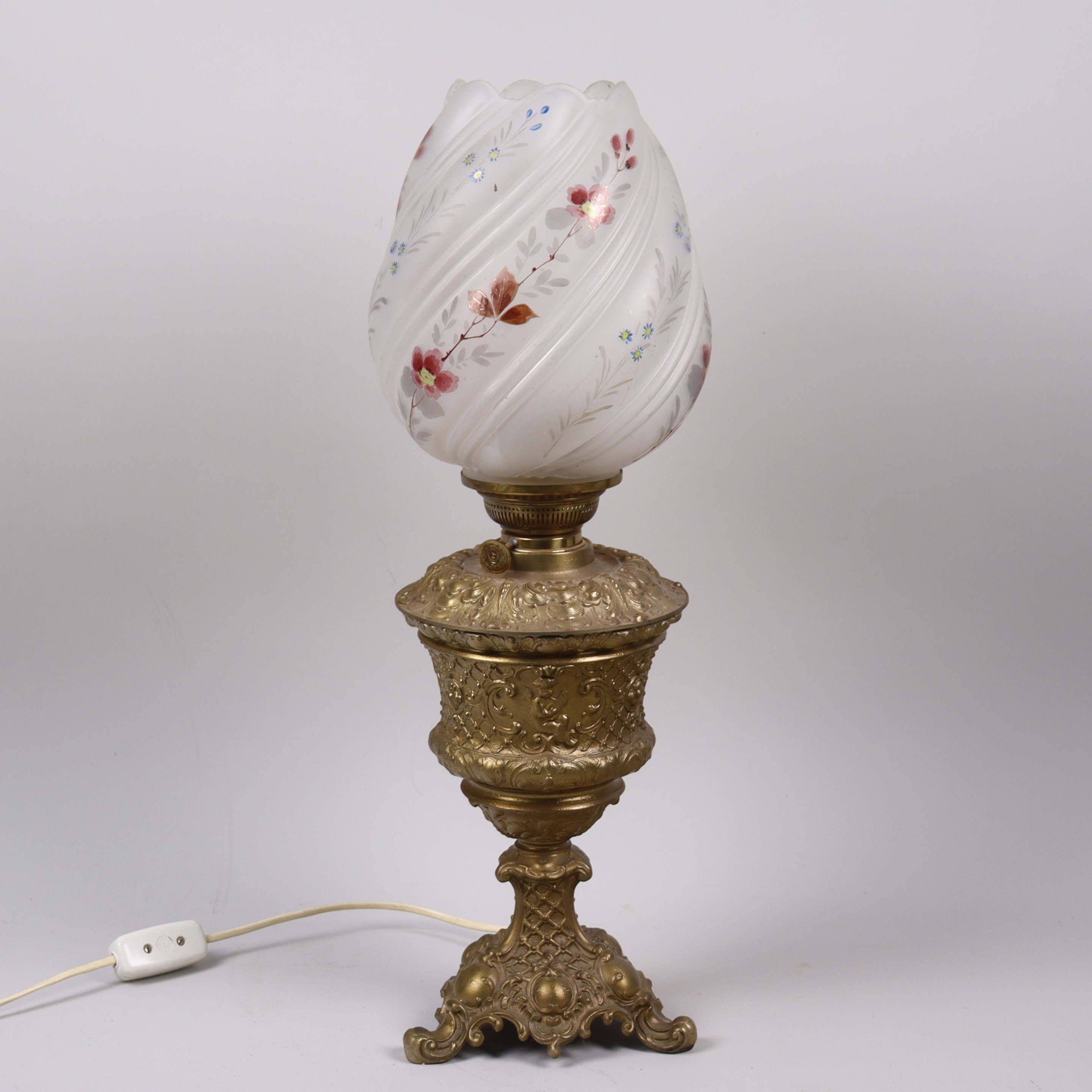 BORDSFOTOGENLAMPA, elektrifierad, gals och metall, 1900-tal.