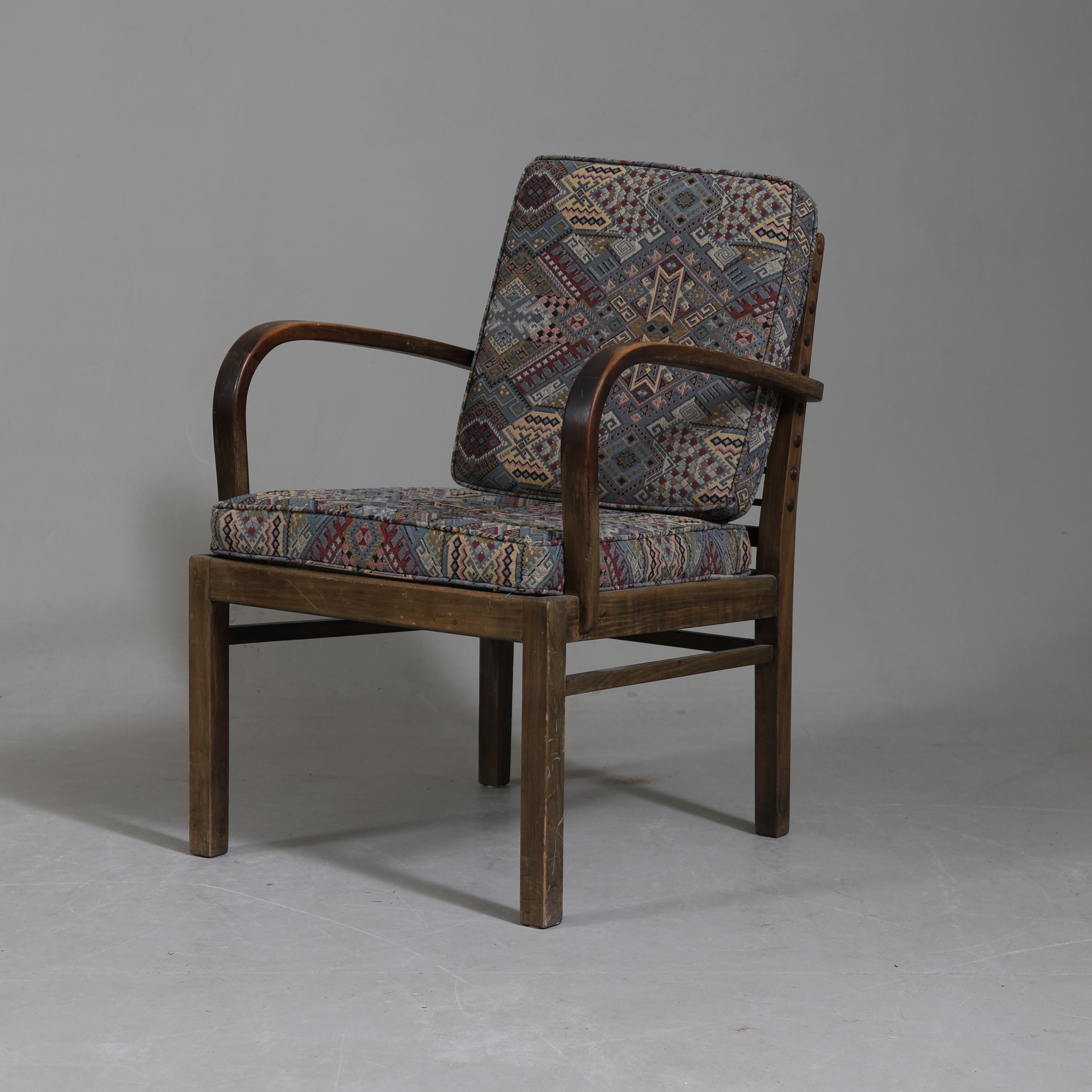 KARMSTOL, betsat trä, funkis, Wilhelm Knoll, Tyskland, 1928.