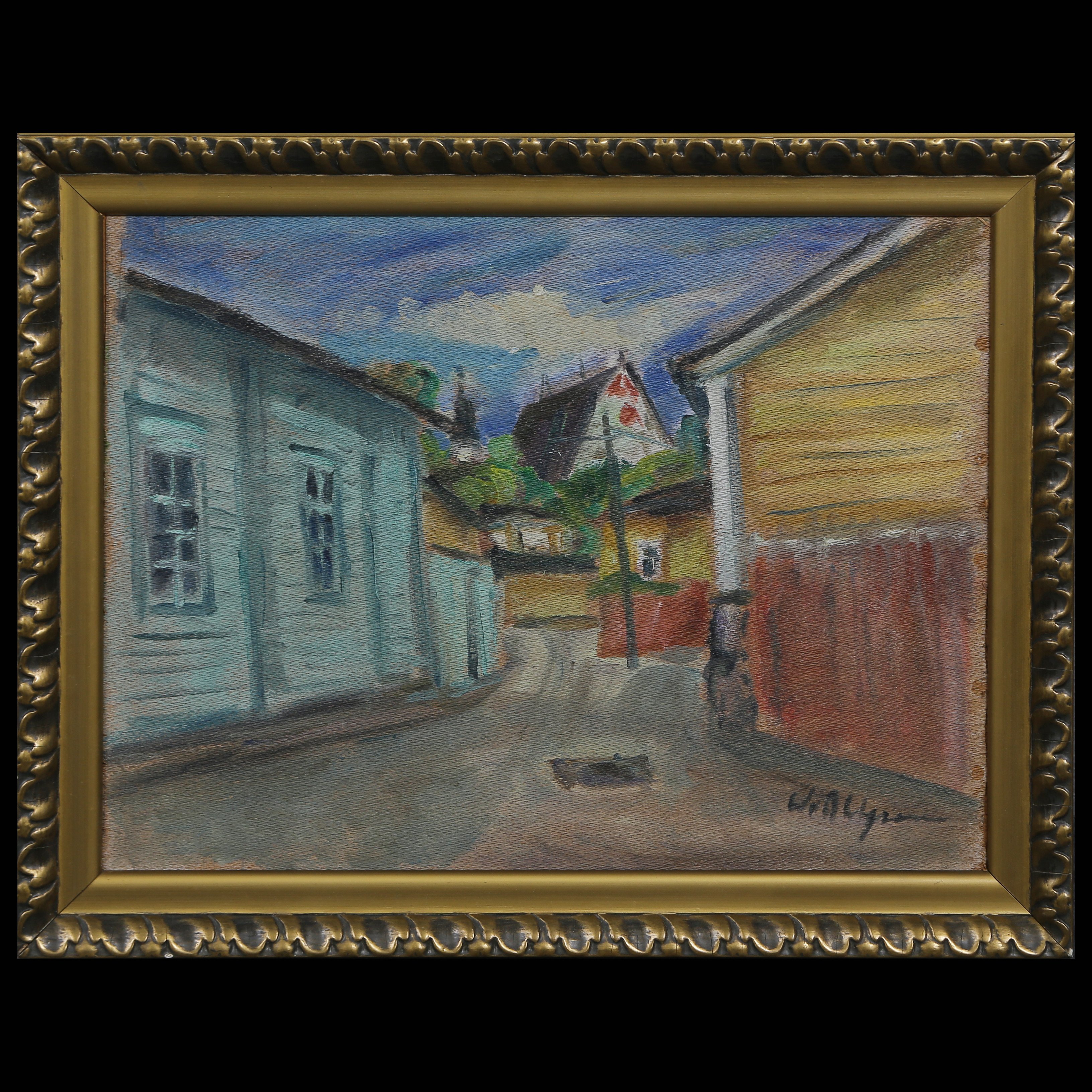 WILLIAM AHLGREN (1905-1990, FINLAND) OLJA PÅ PANNÅ, SIGNERAD.