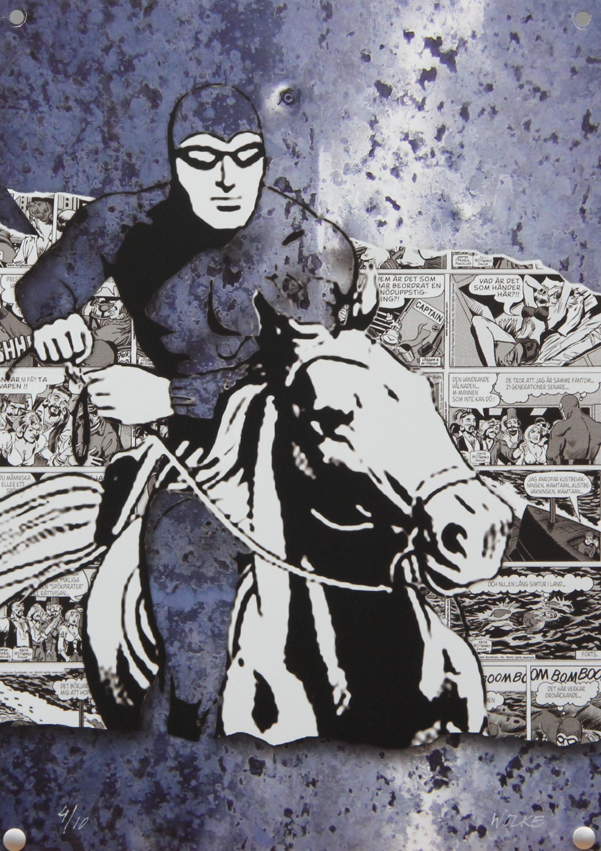 ANDERS WOLKE. KONSTVERK, metall, Fantomen, signerad.