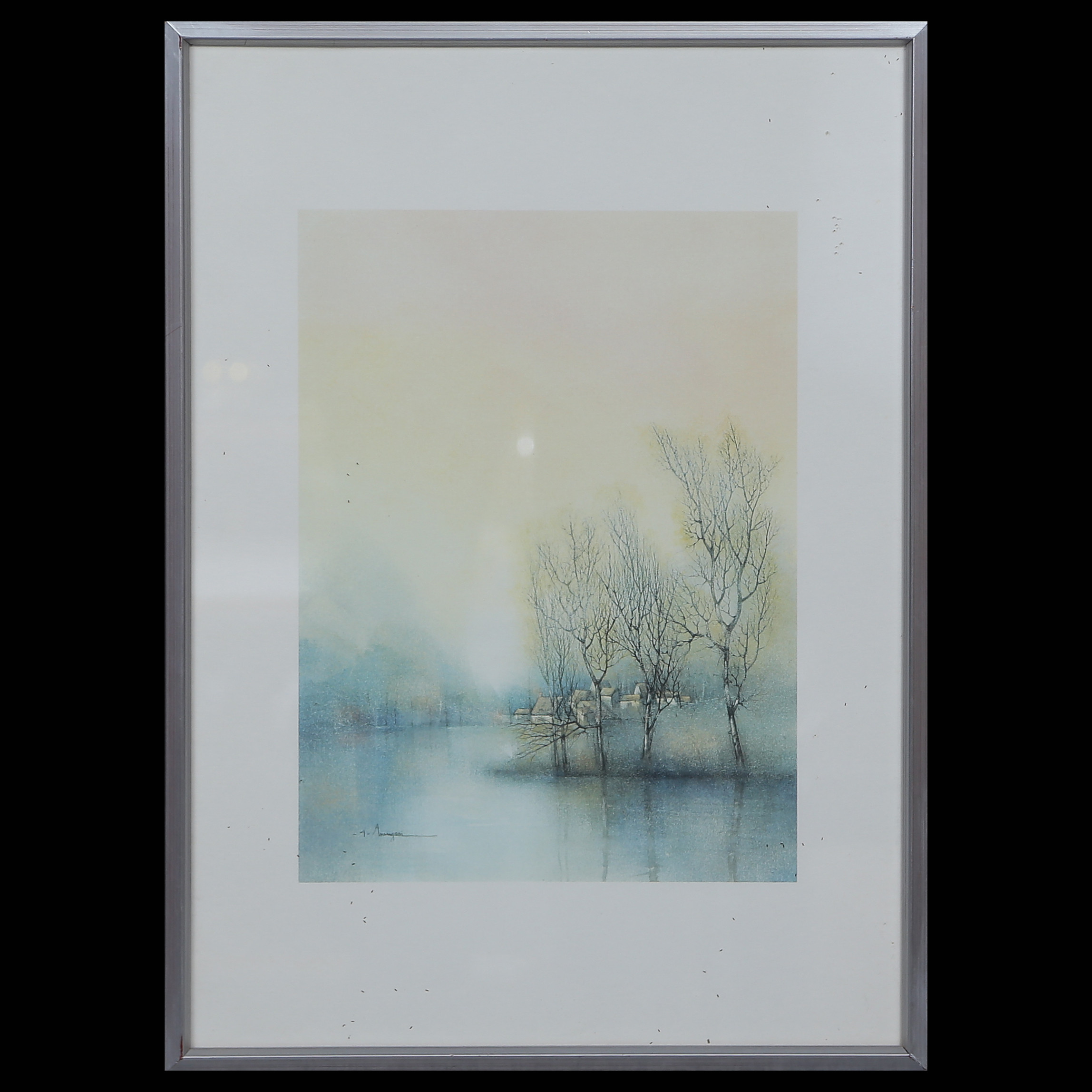 ALFERIO MAUGERI (f. 1933, ITALIEN) GRAFISKT TRYCK, INGLASAD.