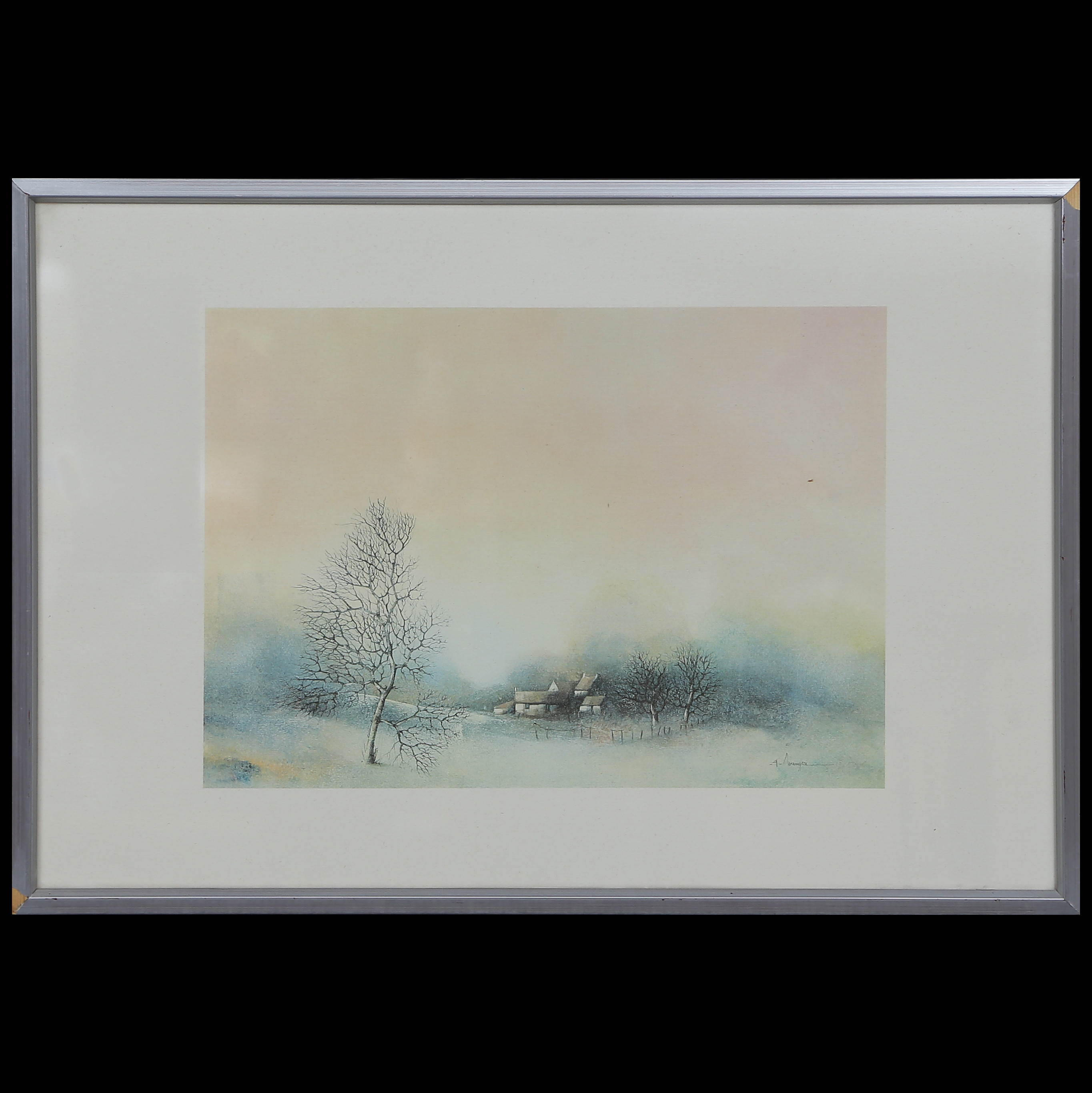 ALFERIO MAUGERI (f. 1933, ITALIEN) GRAFISKT TRYCK, INGLASAD.