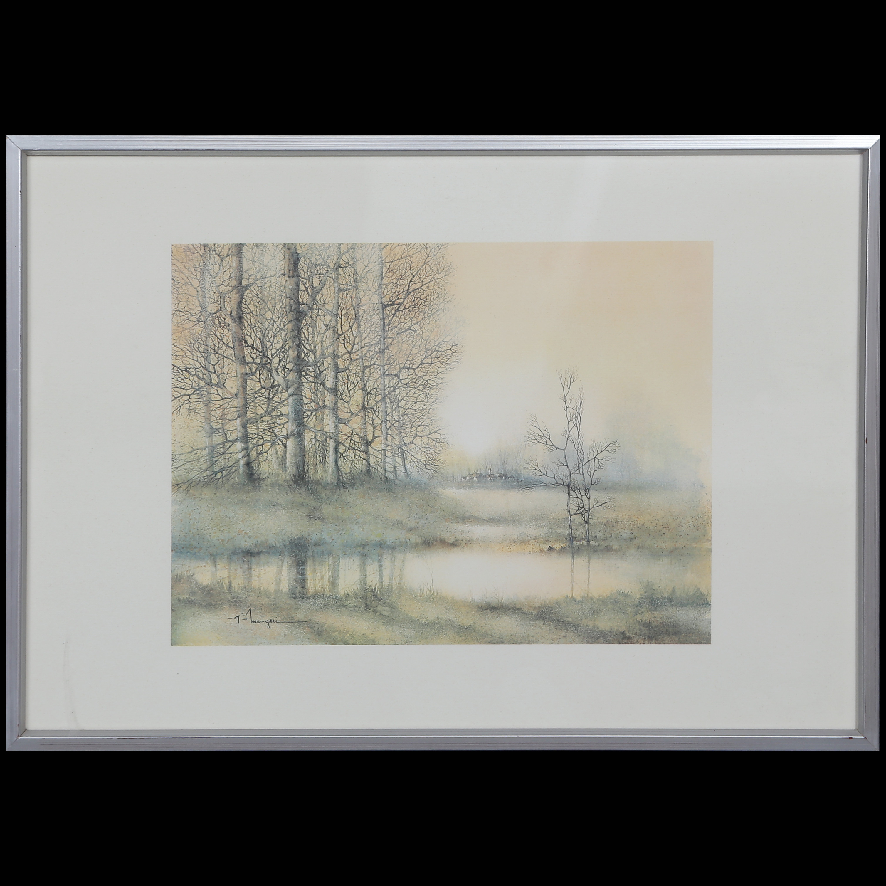 ALFERIO MAUGERI (f. 1933, ITALIEN) GRAFISKT TRYCK, INGLASAD.